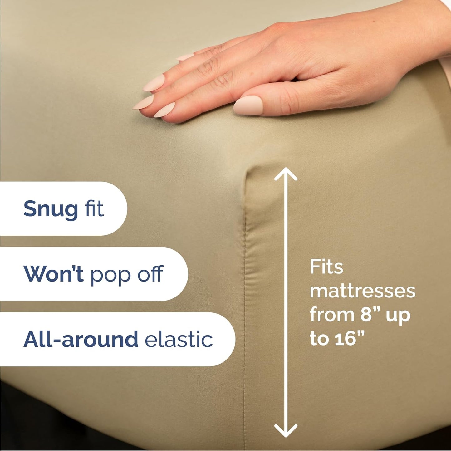 Cal King Size 4 Piece Sheet Set - Comfy Breathable & Cooling Bed Sheets Set - Hotel Luxury Bedding for Women, Men, Kids, Teens, Boys & Girls - Deep Pockets, Ultra-Soft, Wrinkle Free - Oeko-Tex - Beige