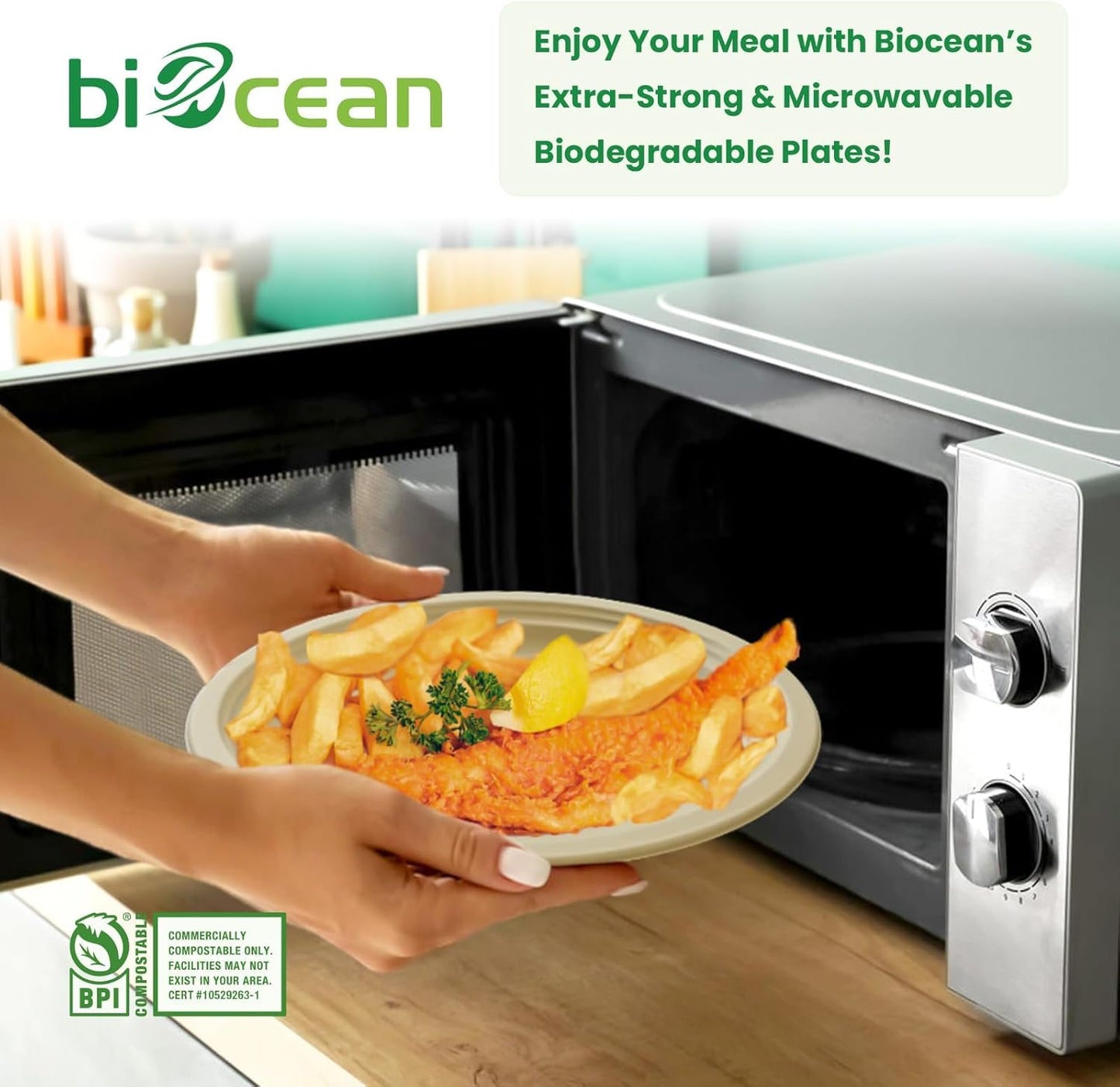 12.5 Inch Compostable Oval Plates [125-Value Pack] - Sustainable and Heavy-Duty Compostable Paper Plates, Natural Sugarcane Bagasse Biodegradable Plate, Natural Brown