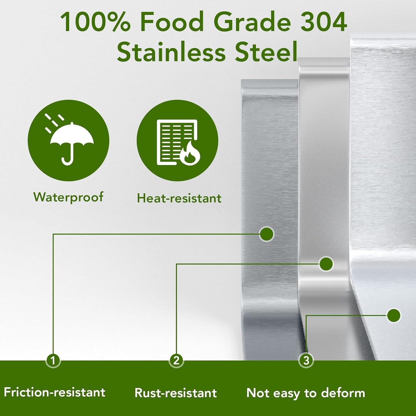 Food Grade 304 Stainless Steel BBQ Grill Table fits Tabletop Griddle, Outdoor Grill Table with 4 Foldable Legs, Portable Grill Stand for RV, Camping, Tailgating