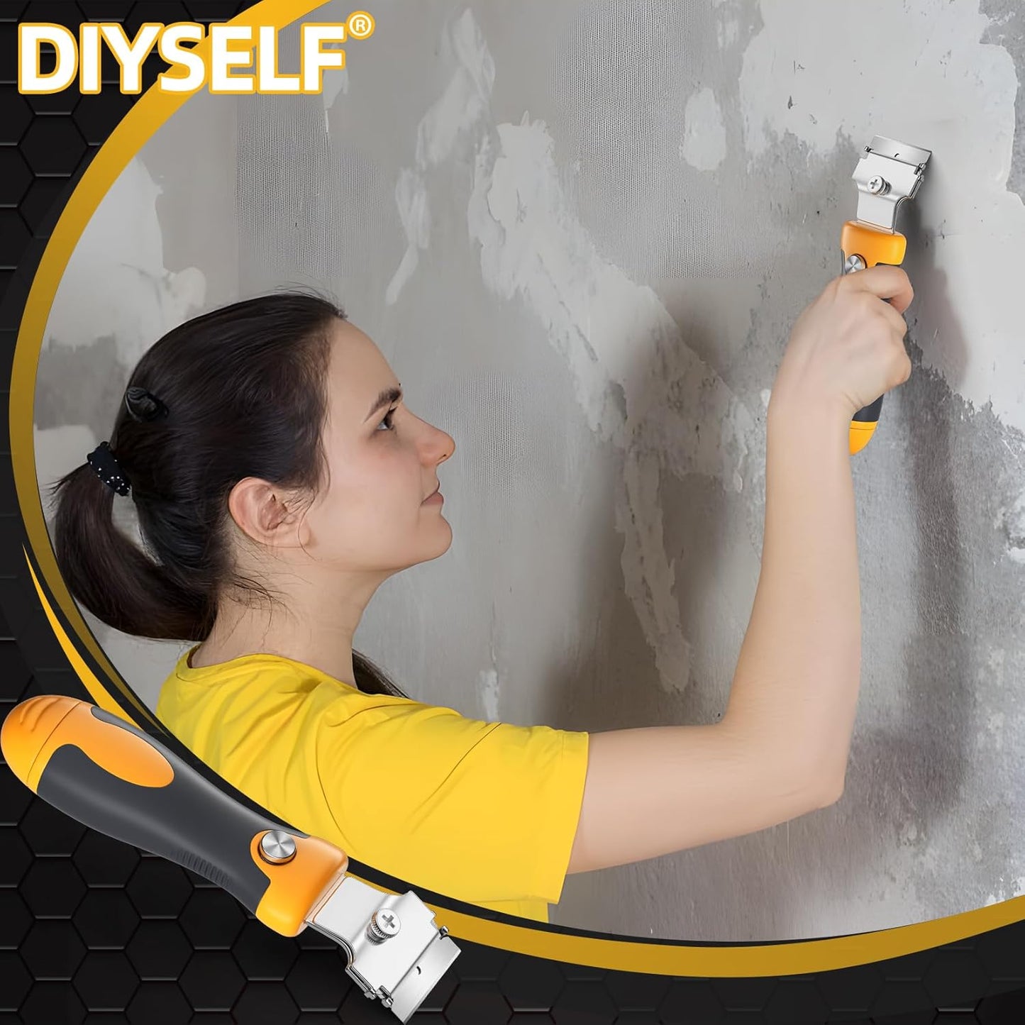 DIYSELF Razor Blade Scraper 12Pack Glass Scraper Oven Scraper for Cleaning Razor Scraper for Floors Glass Stove Top Scraper Window Scraper Includes Extendable Handle and 10 Extra Blades