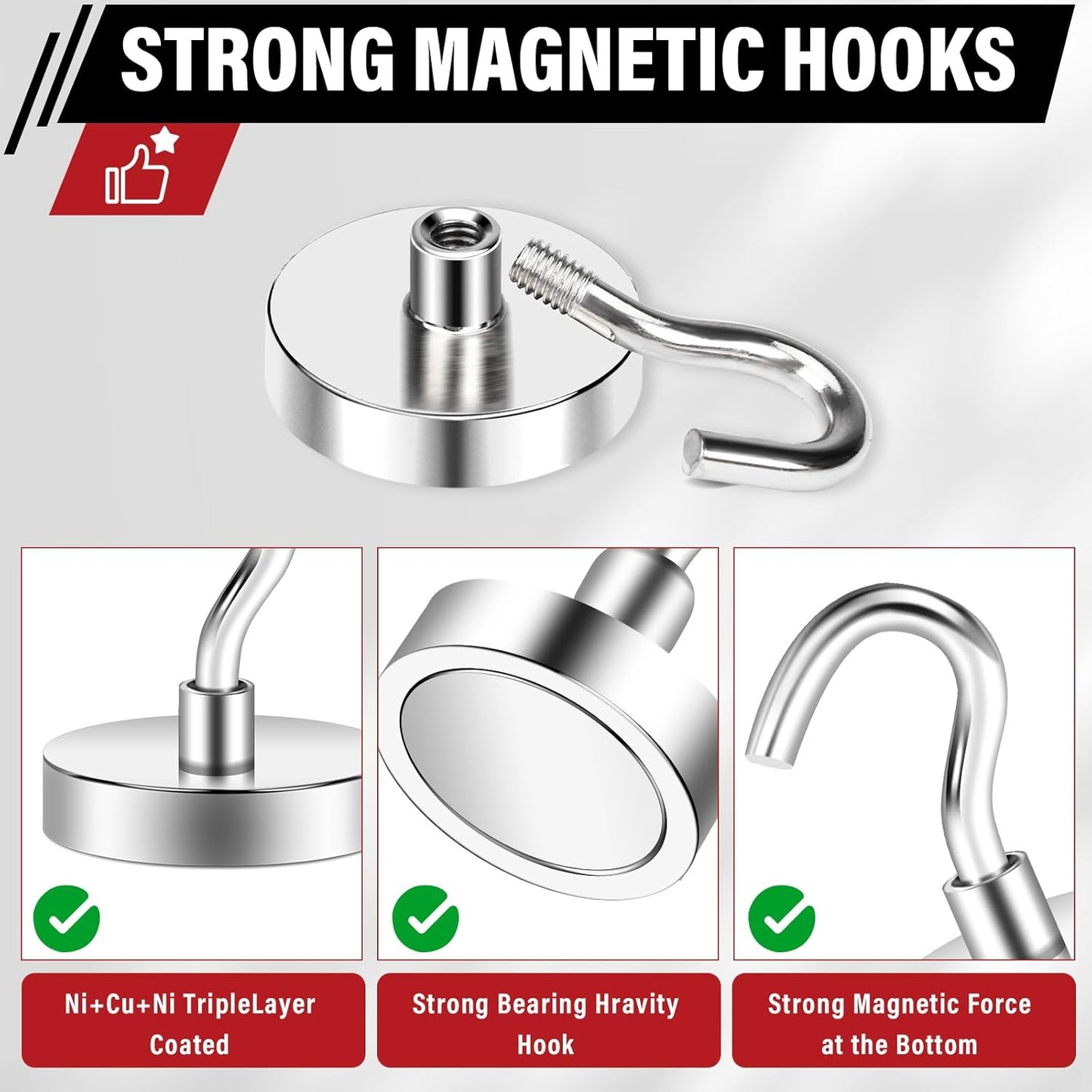 Magnetic Hooks, 2025 Cruise Cabins Ship Essentials 110Lbs Strong Heavy Duty Magnets 12Pcs Magnet Hook for Classroom Home Refrigerator Door Fridge Camping Hanging