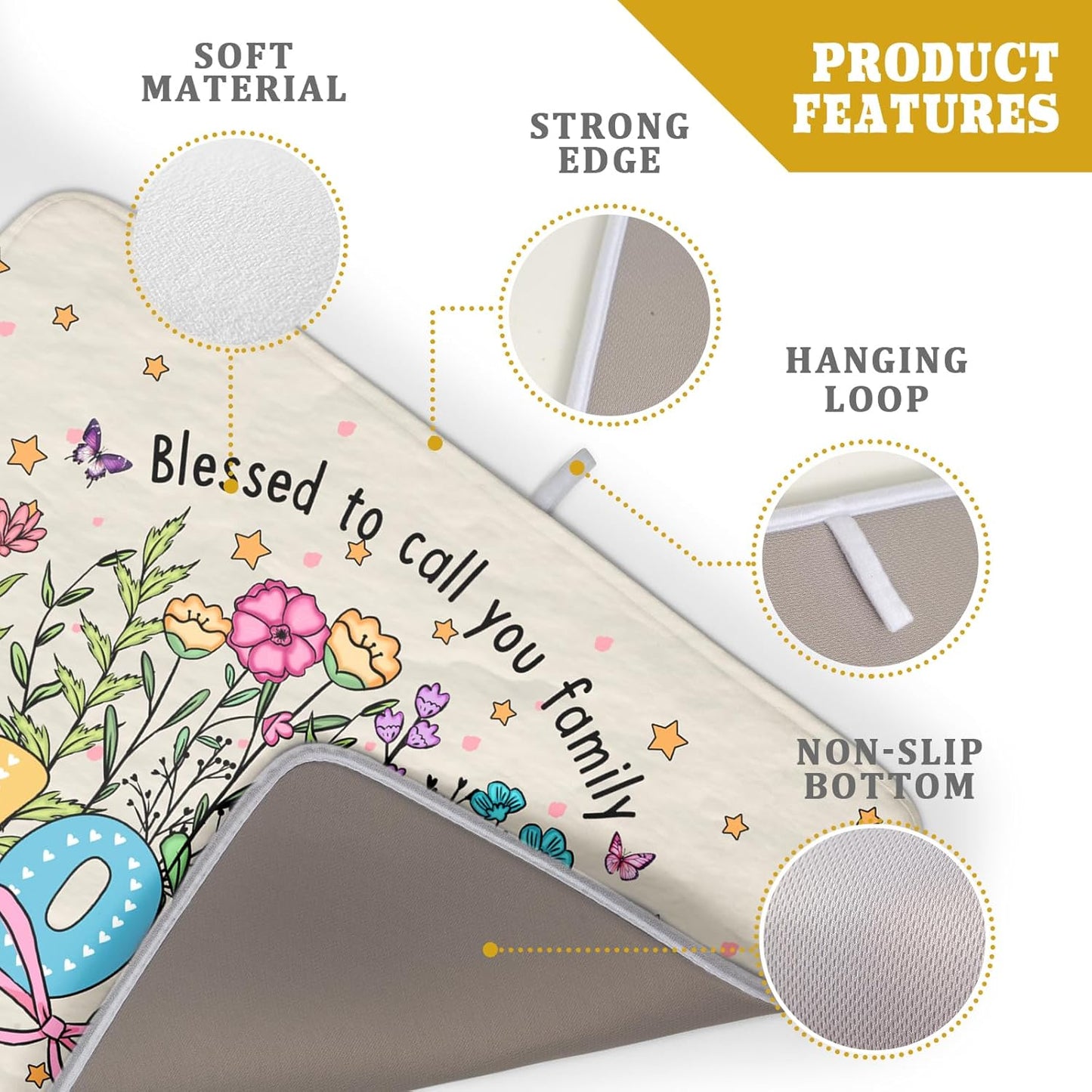 Colorful Home Dish Drying Mat Cute Home Microfiber Absorbent Kitchen Counter Pad 18 X 24 in for Dining Coffee Bar Decor