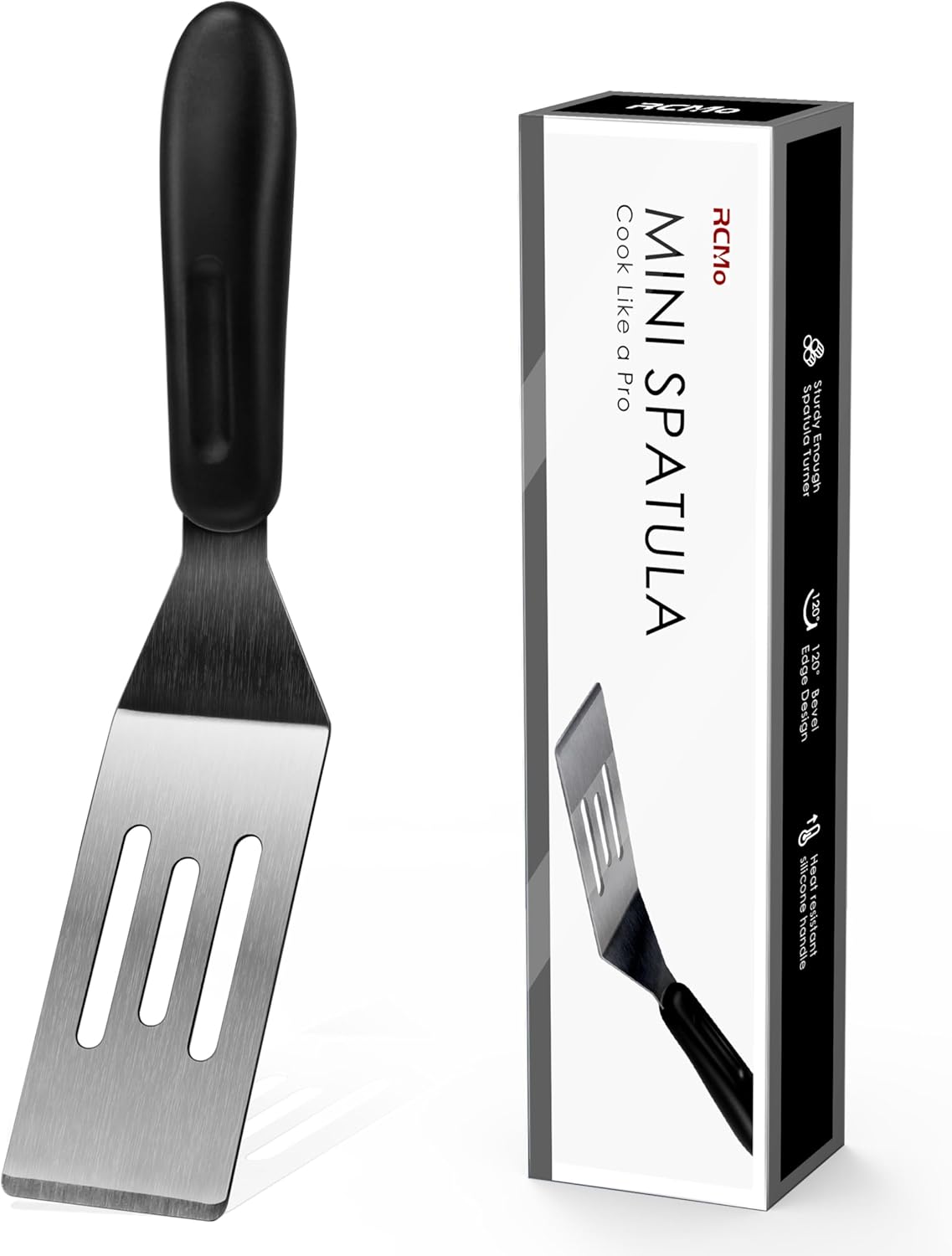 Small Spatula Professional Mini Serving Spatula, Stainless Steel Metal Spatula Set, Cutter and Serve Turner for Kitchen, Flipping or Cooking for Brownie, Cookie, Lasagna, Pancakes or Cake