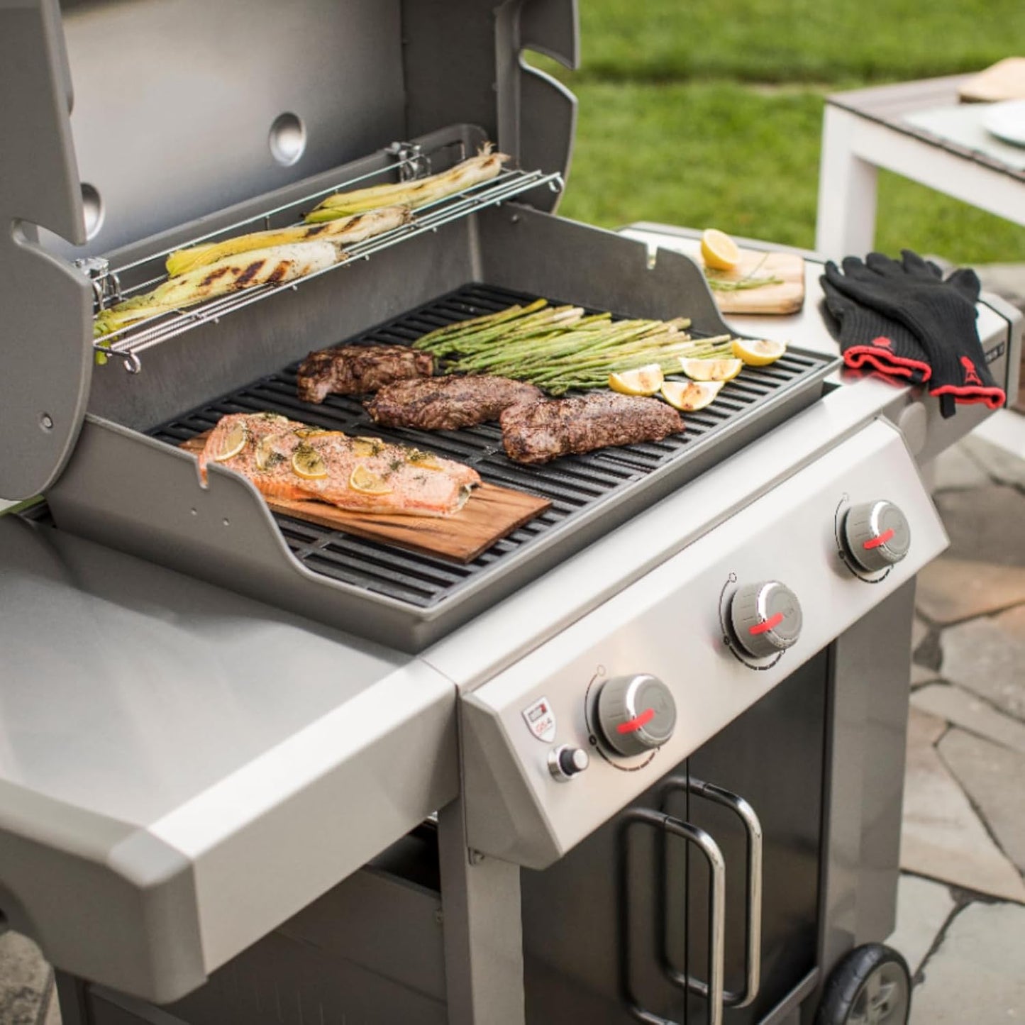 66095 18.75" Grill Grates for Weber GS4 Genesis II 300 and Genesis II LX 300 Series, for Weber Genesis 2 Grill Parts Genesis ii E-310 ii E-315 Grill Grates Replacement Parts for Weber 66802