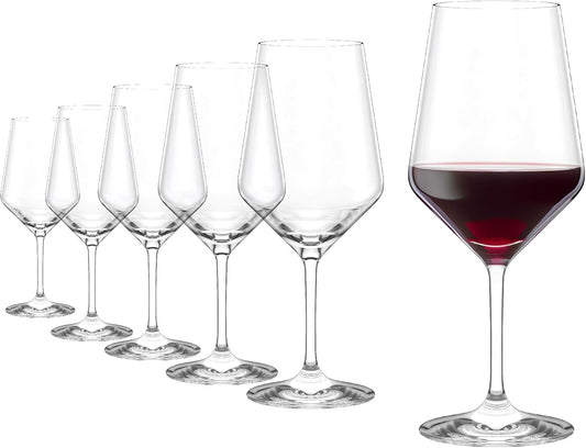 Stölzle Lausitz Bordeaux Red Wine Glasses Set of 6 (REVOLUTION). Dishwasher Safe, Lead-free Crystal Red Wine Glass (22 fl oz). Durable & Elegant Wine Glasses - Genuine Stölzle Wine Glass Set