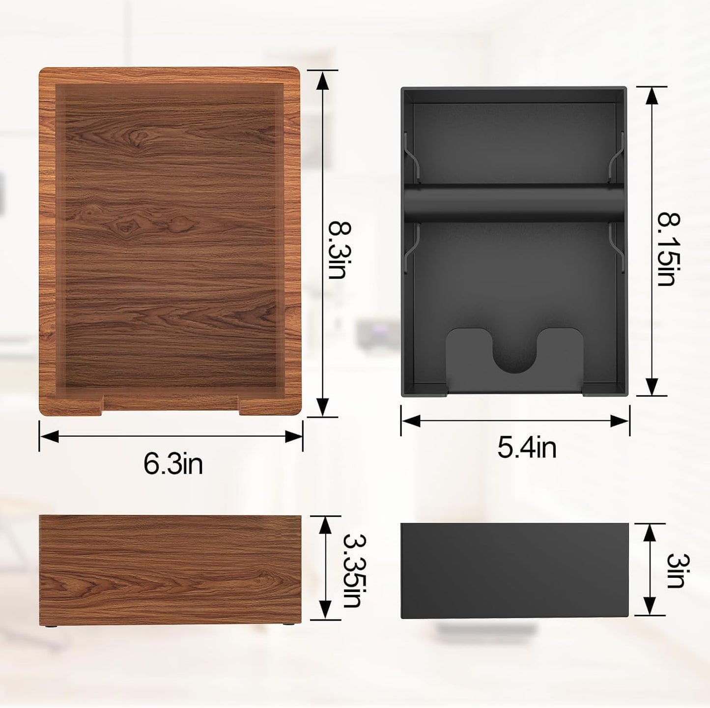 Espresso Knock Box, Coffee Knock Box with Durable Knock Bar and Non-Slip Base, Knock Box for Machine Accessories (Wooden Base)
