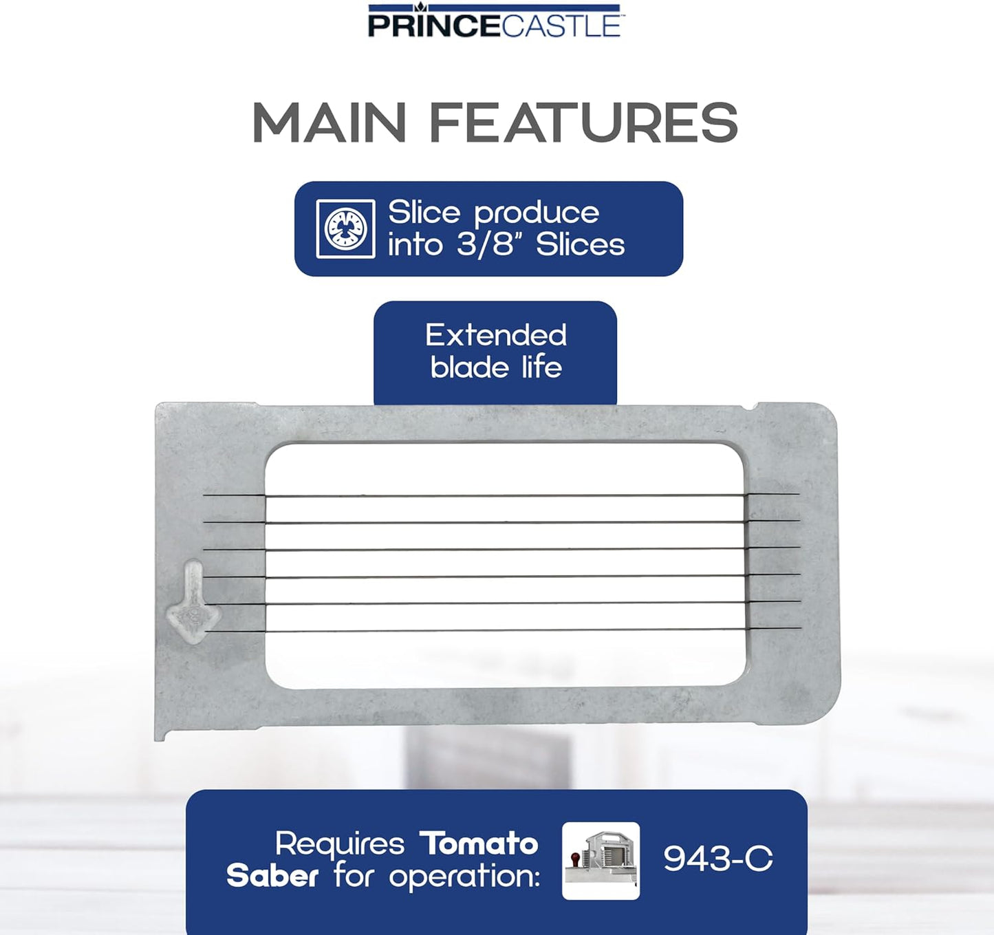 Prince Castle 3/8" Blade Cartridge for 943-C Tomato Saber, 6 Blades - Blade Replacement Cutter Blade for Cutting and Chopping Tomatoes, Fruits and More in Commercial Kitchens, Restaurants and More