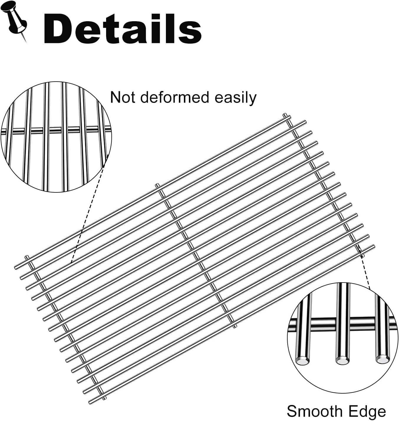 Grill Grates Replacement for DCS Grill Parts 54801 DCS 36, 48, 36ABQR,36BQ, 36BQR, 36DBQ, 48DBQAR, 48DBQR, 48EBQAR, 48EBQR, BGA36-BQARL, BGA36-BQARN, Stainless Steel Ceramic Rods Grids BBQ 20”