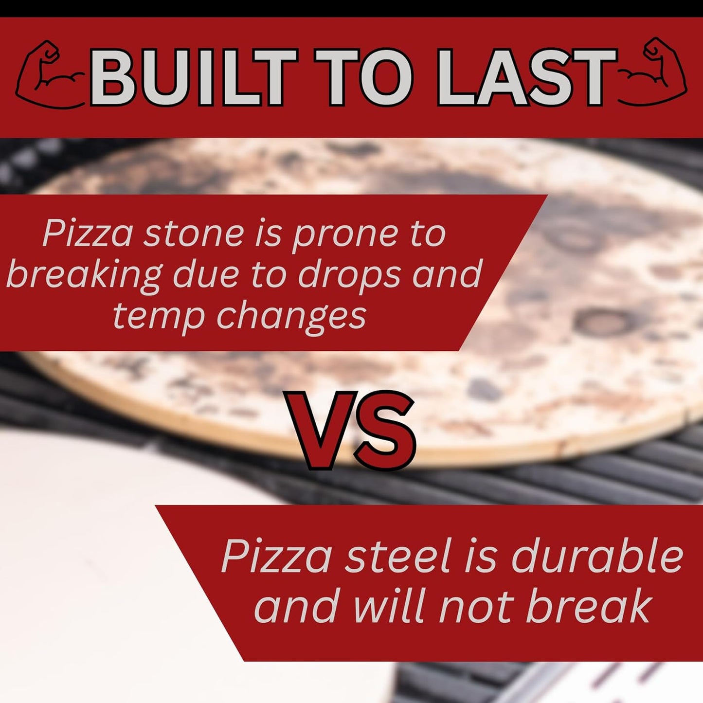 14" by 20" Pizza Steel (1/4" Thickness) - Multipurpose Cooking Steel for Ovens & Grills - Made in the USA