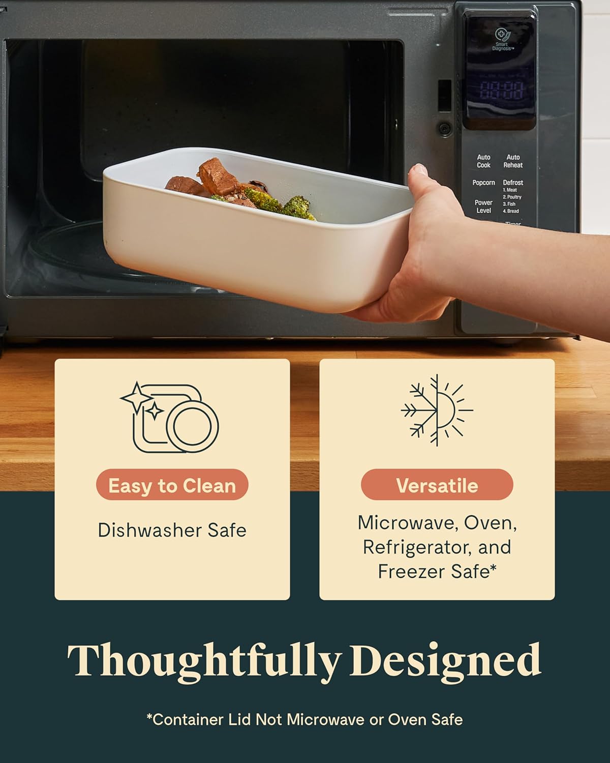 Caraway 6pc Glass Food Storage Set – 6.6 Cup Food Containers (6) - Ceramic Coated - Non Toxic, Non Stick with Lids - Microwave Safe - Mist