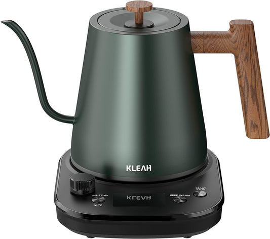 KLEAH Gooseneck Electric Kettle with Temperature Control - 0.8L Automatic Shut Off Tea & Coffee Kettle, Hot Water Boiler Pour Over Coffee Kettle, 1200W Quick Heating Keep Warm, Green