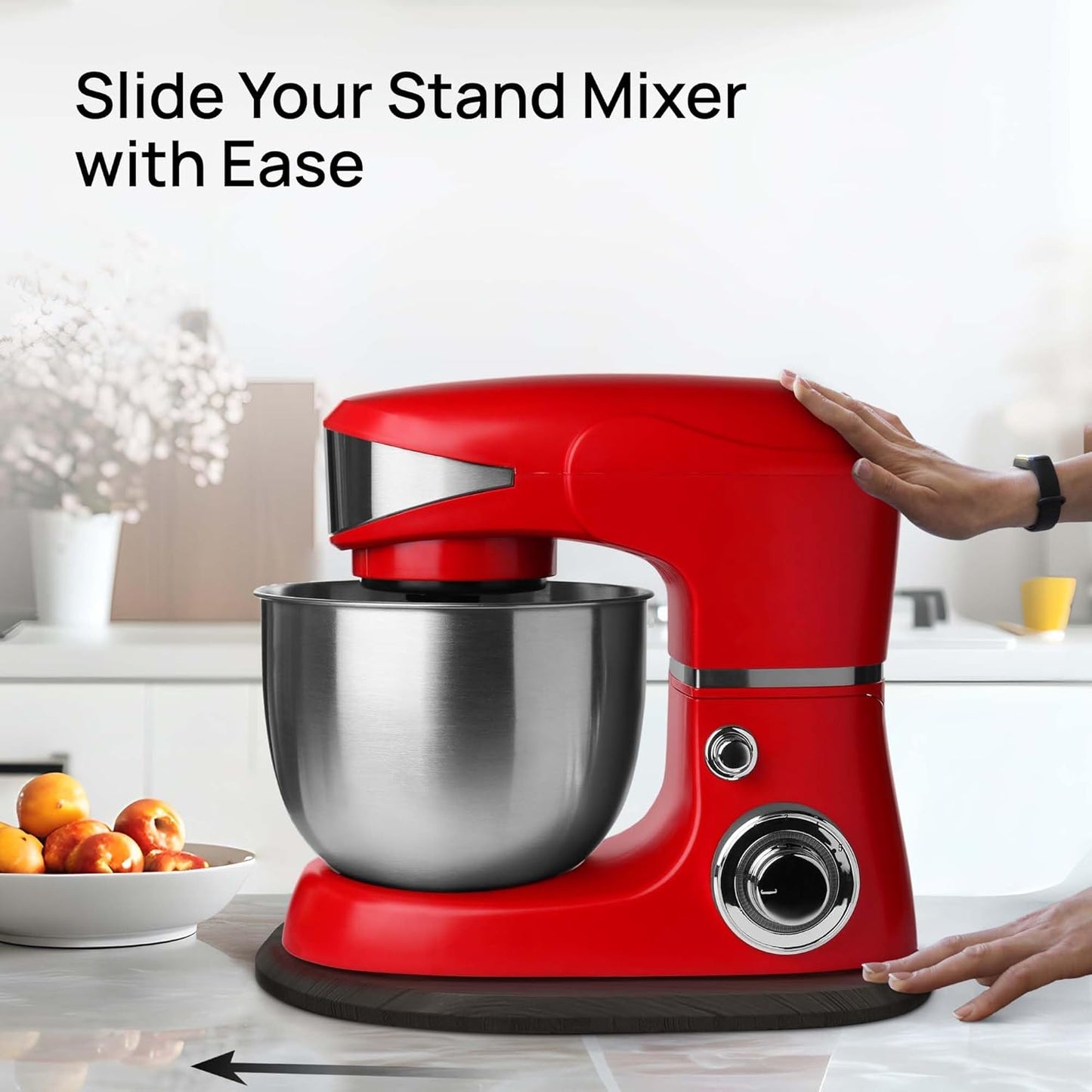 Ibyx Elegant Sliding Tray - Compatible with 5.5 Qt KitchenAid Stand Mixers and Other Heavy Appliances (Black)