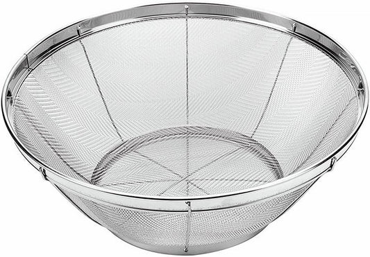 Fine Mesh Colander for Kitchen, 4 Quart Stainless Steel Strainer Bowl for Pasta, Rice, Fruit, Metal Net Baskets with Resting Base - Strain, Drain, Rinse