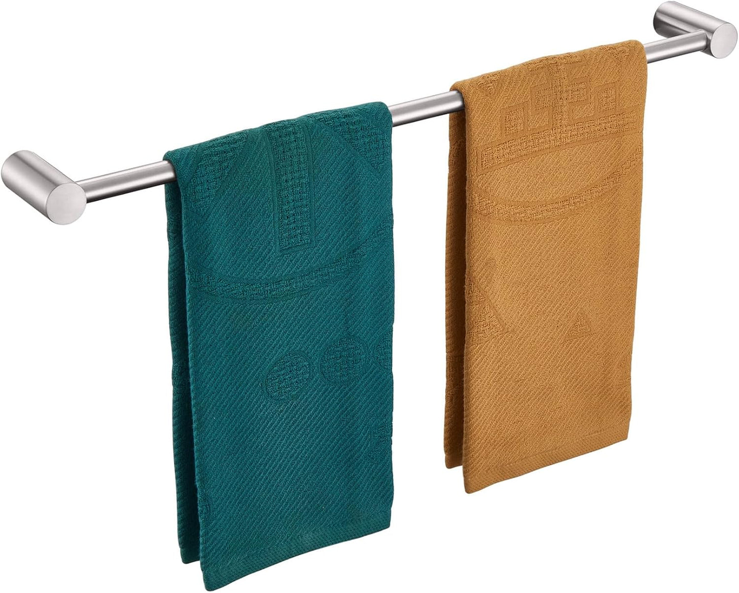 KOKOSIRI Towel Bar Brushed Nickel 24-Inch Bathroom Towel Holder Single Rack Bathroom Hardware Accessories Wall Mounted Stainless Steel, B4007BR-L24