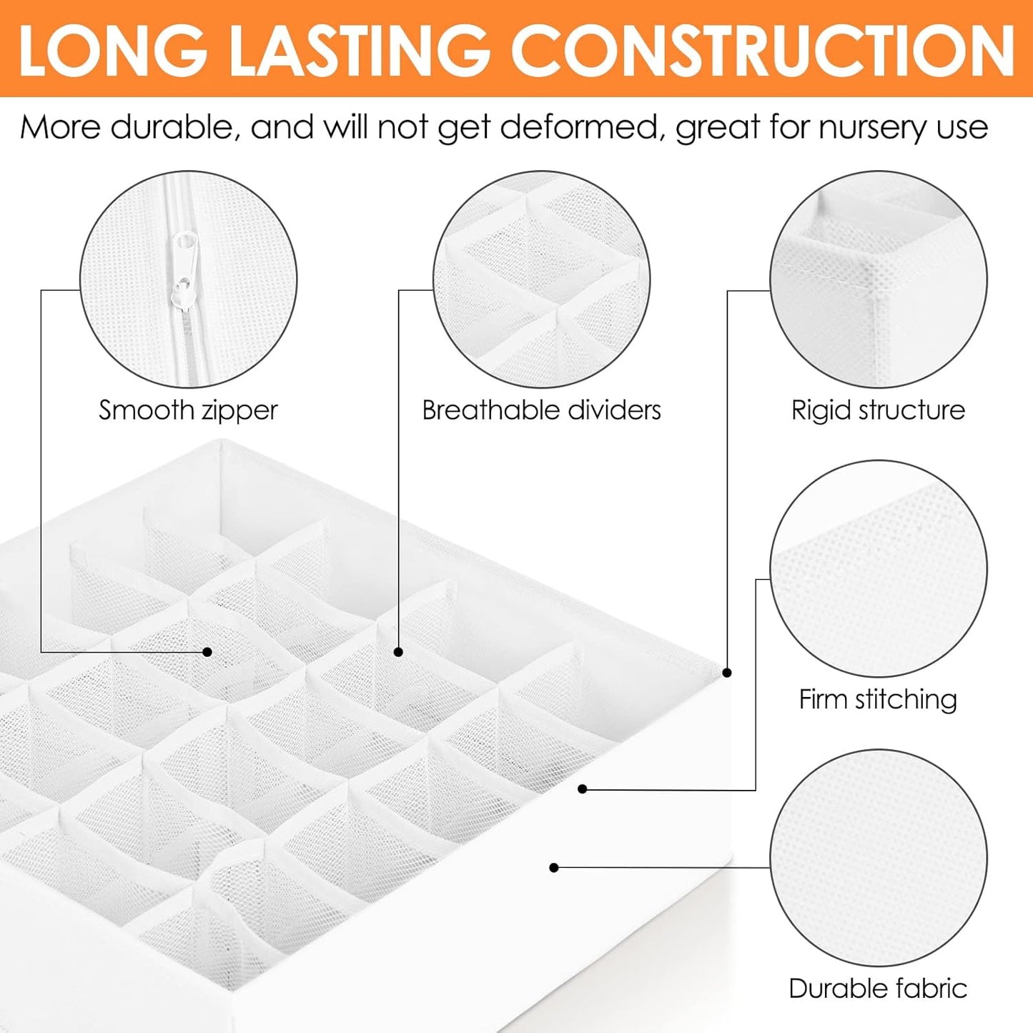 12 Pack Drawer Organizers for Clothing, 116 Large Compartments Fabric Dresser Closet Organizers and Storage Bins for Baby Clothing, Women Men Underwear Socks, Bra, Ties, College Dorm Room Essentials