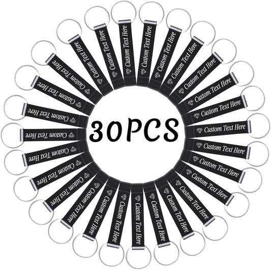 30PCS Personalized Bottle Opener Keychain Bulk Custom Beer Bottle Opener with Logo Text Engraved Wedding Bottle Opener Favors Customized Gifts for Guests Baby Shower Birthday Party-Black