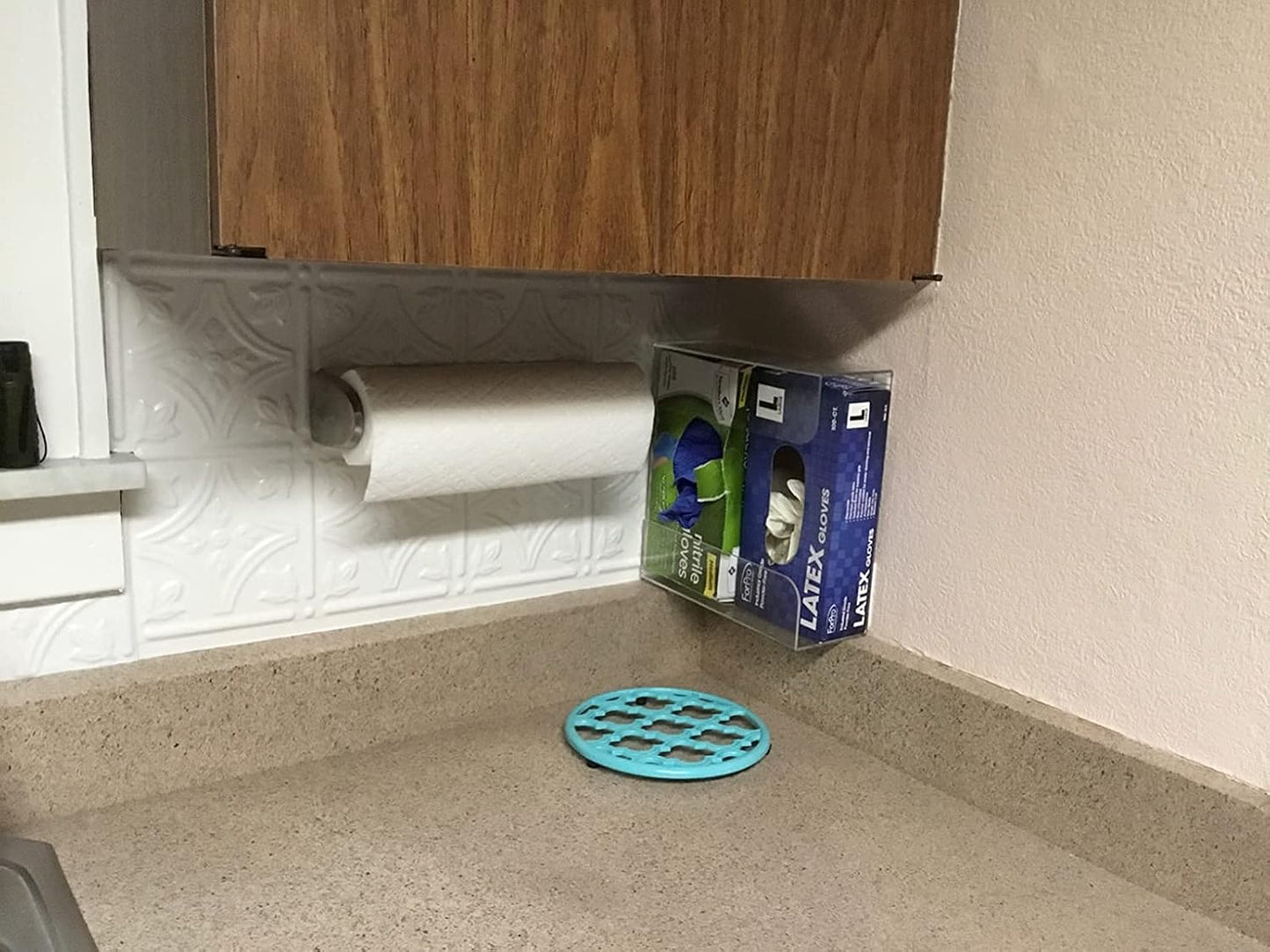 Cq acrylic Rubber Glove Holder for Wall Mount,Clear Disposable Glove Dispenser and Glove Box on Wall,Multipurpose Wall Floating Mask Dispenser and Medical Gloves Rack Storage,10.2”x5.3”x3.5” Pack of 1