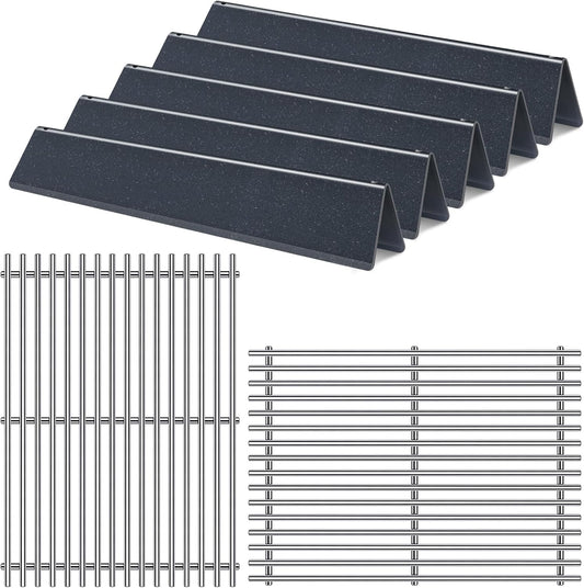 Grill Grates Flavorizer Bars Grill Parts for Weber Spirit 2 Spirit II E-310, E-320, S-310, S-320, 7636 7638 7639 GS4 Spirit 300 Series, 17” Porcelain Steel BBQ Grid Replacement Accessories