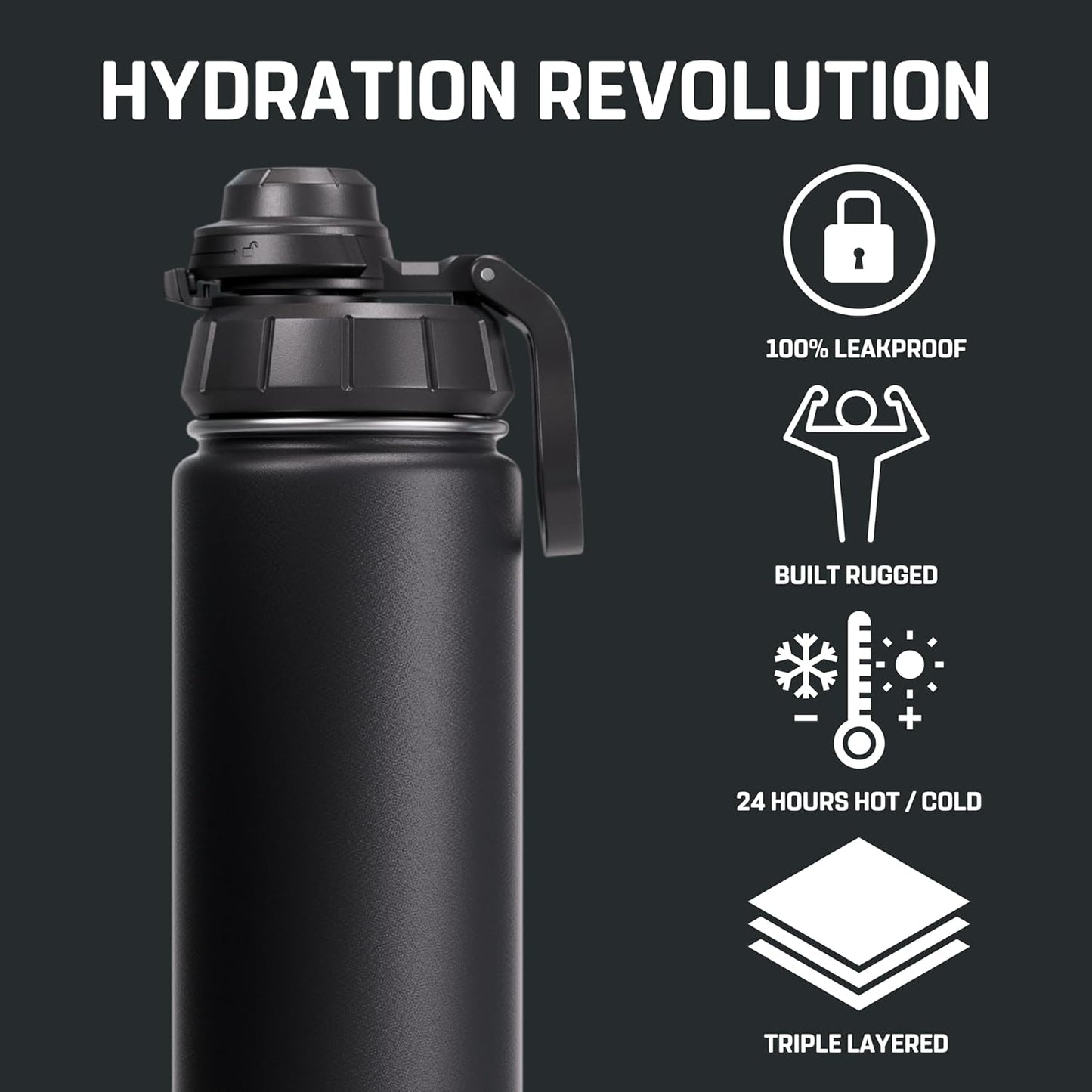 Vessence Tea Infuser Bottle - 24 Oz Insulated Loose Leaf & Fruit Infuser Bottle | Leak Proof with FlowSip Lid