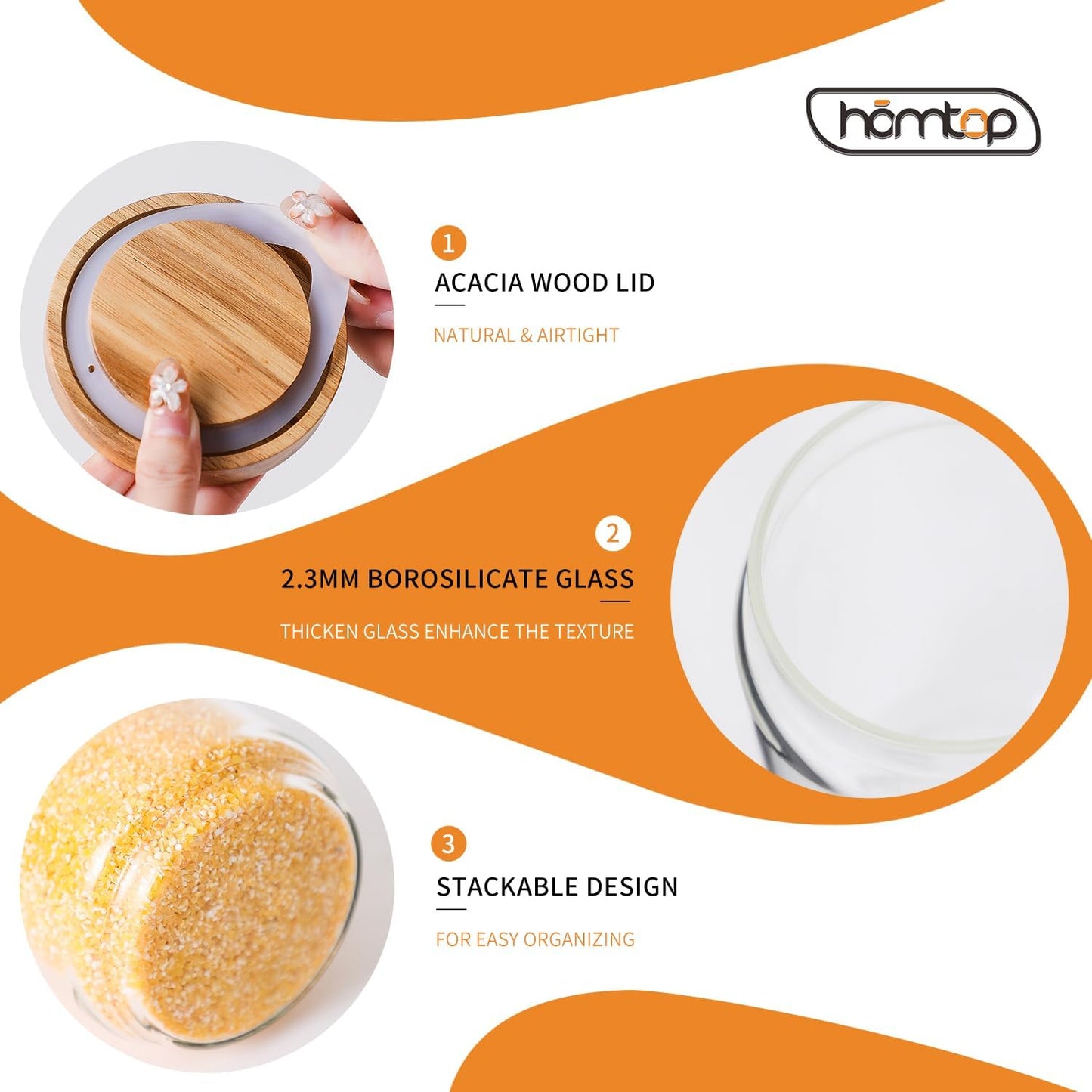 25 OZ Glass Jars 6 Pack with 112 Labels, Clear Glass Storage Containers Food Canisters with Wood Lids