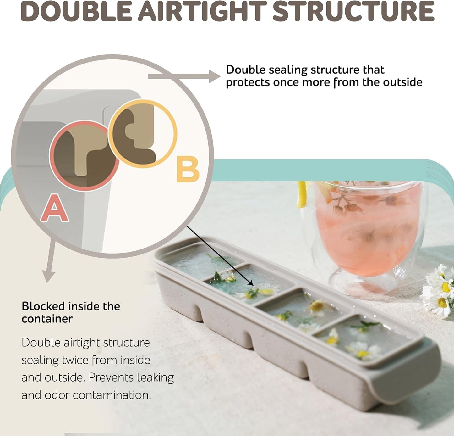 Silicone Freezer Trays with Lid, 1.7oz 4 Section - Leak Proof Silicone Freezer molds for Homemade Baby Food Breastmilk, Purees, Vegetables, Baby Food Jars Ice Tray with Lid BPA Free Pastel Pink