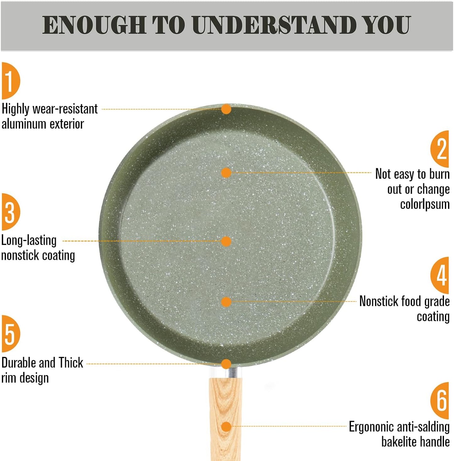 Kitchen Academy Non Toxic Pots and Pans Set Non Stick - 12 Piece Induction Cookware Sets, Green Granite Nonstick Cooking Pot and Pan Set, PFOA&PFOS Free