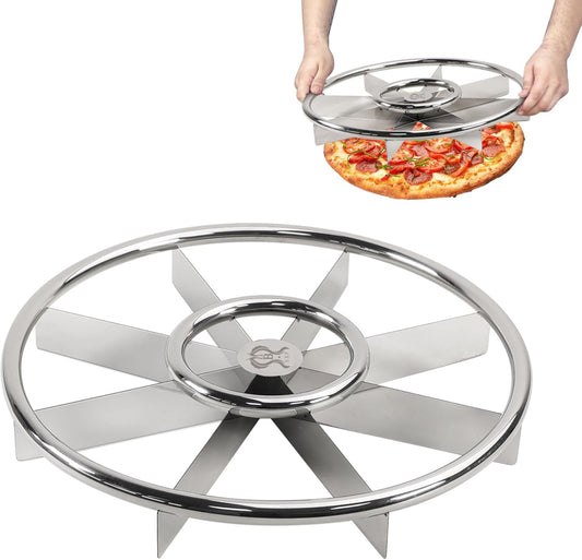 16" Pizza Cutter Rocker Sharp 8-Slice Multi-Blade Heavy Duty Stainless Steel Pizza Rocker Knife Pizza Oven Accessories