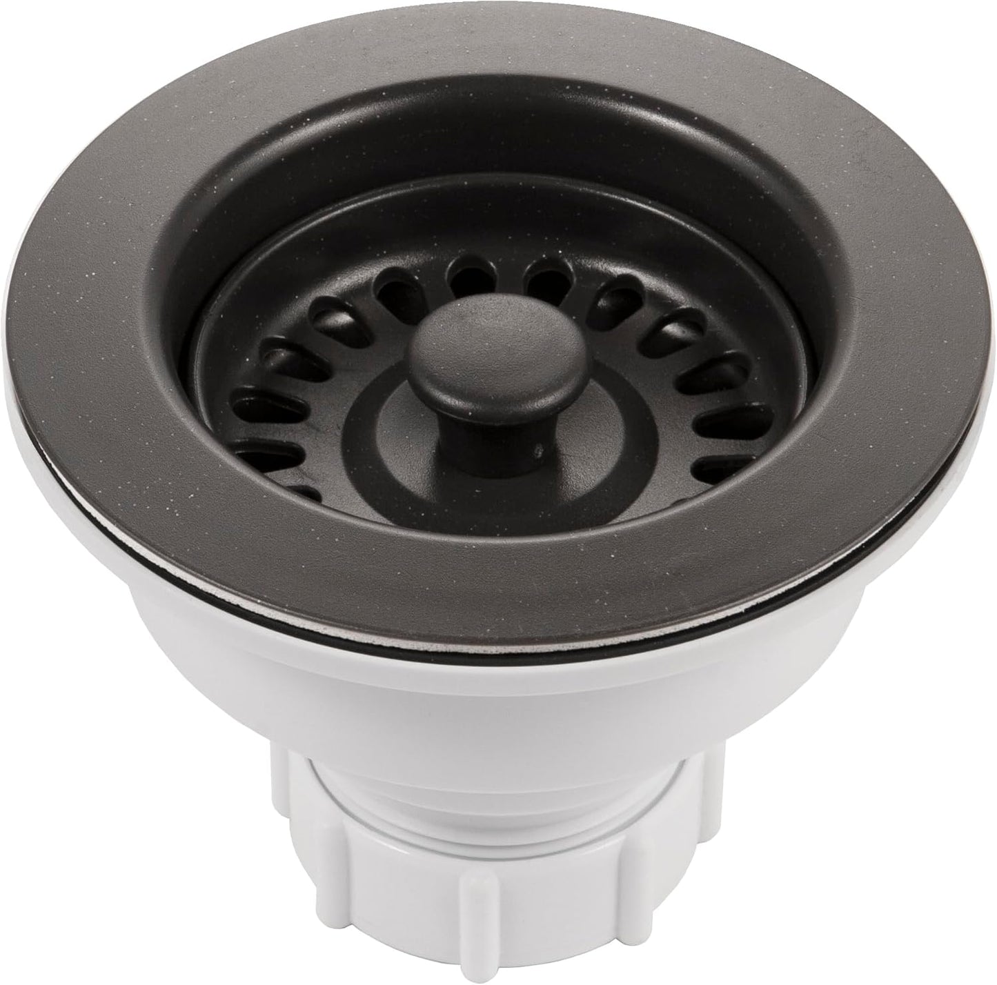 Houzer 190-9265 - 3-1/2 Inch Matte Black Kitchen Sink Basket Strainer, Durable Food Catcher Stopper for Metal Kitchen Sink, Ideal for Filtering Waste and Preventing Clogs