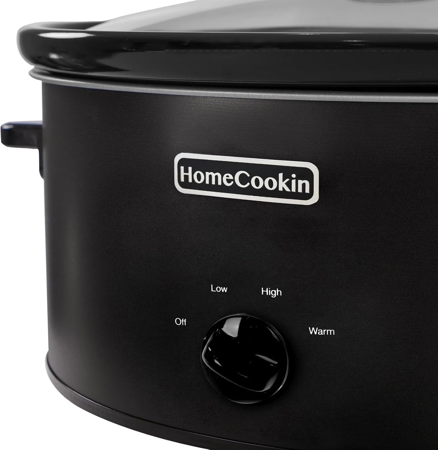 HOMECOOKIN 8 Quart Slow Cooker Oval Manual Pot Food Warmer with 3 Cooking Settings, Black Stainless Steel