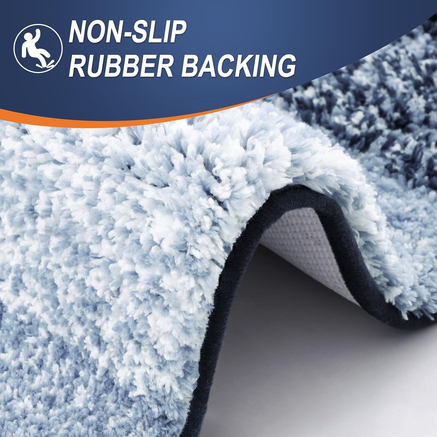 OLANLY Bathroom Runner Rugs 47x17, Extra Soft Absorbent Microfiber Bath Rugs, Rubber Backing, Quick Dry, Washable Bath Mats for Bathroom Floor, Tub and Shower, Home Decor Accessories, Navy Blue