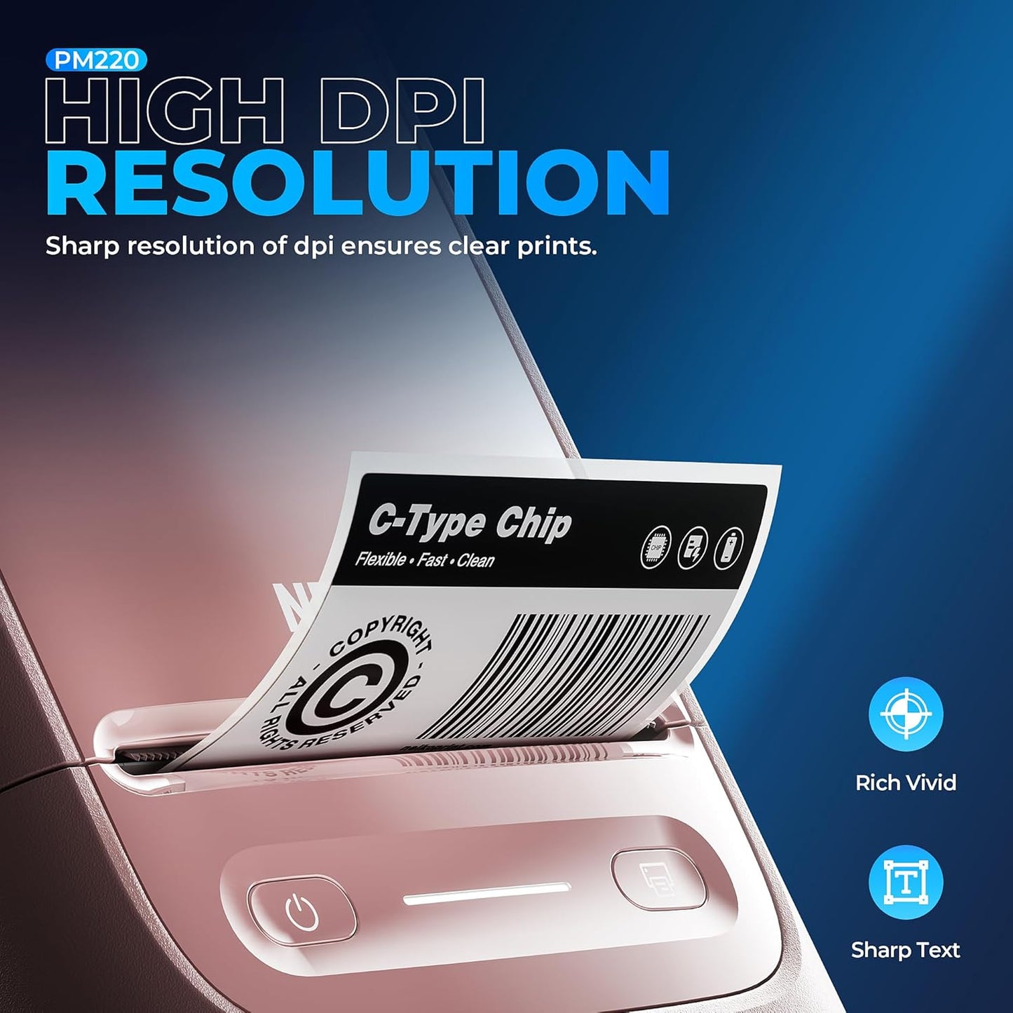 Nelko PM220 Bluetooth Label Maker Machine with Tape, 2 Inch Portable Thermal Printer for Small Business, Address, Logo, Clothing, Sticker Printer for Phones & PC, Pink