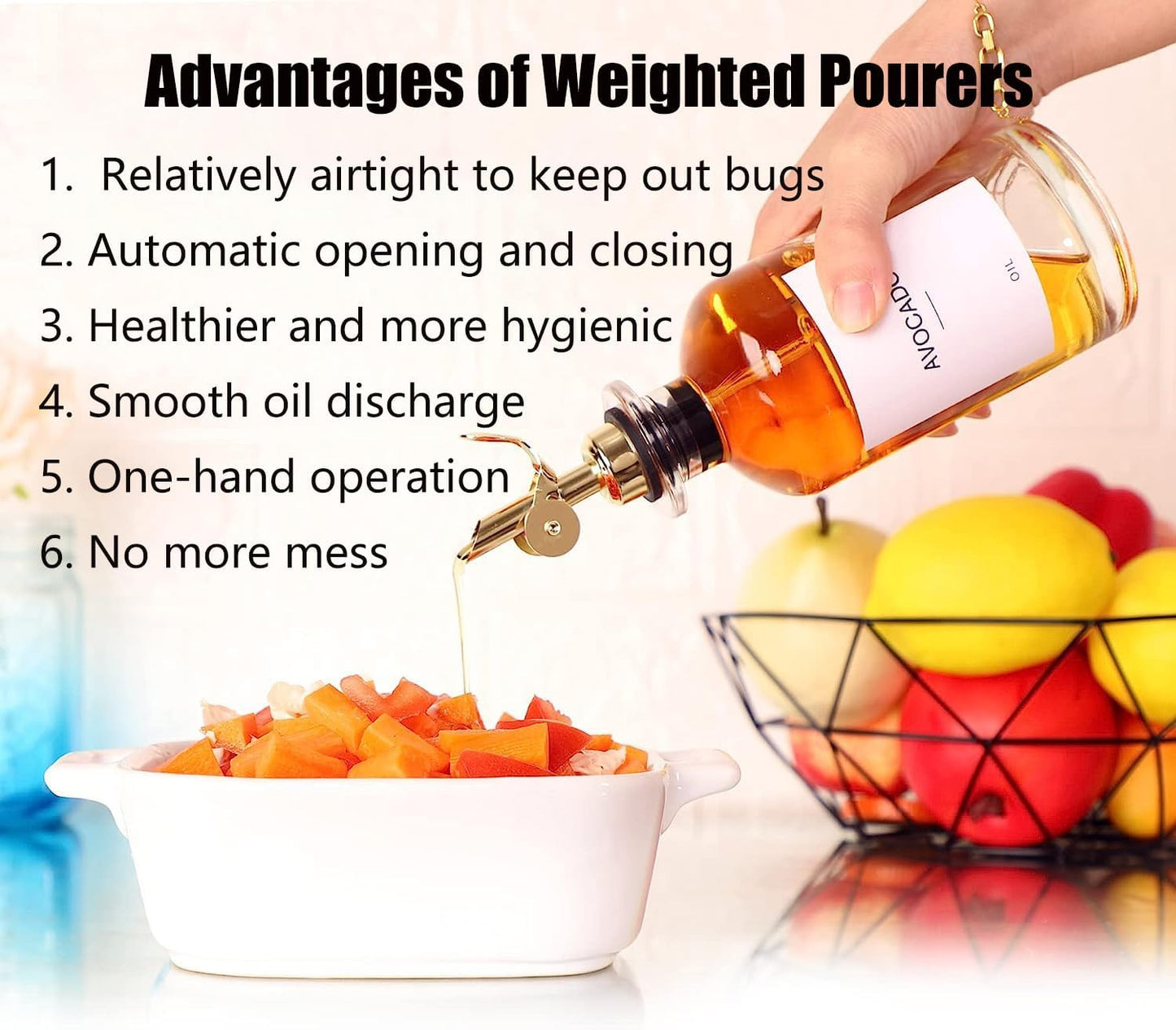 Pafusen 2 Pack Liquor Pour Spout, Auto Flip Olive Oil Dispenser Spout, Pour Spout for Liquor Bottles, Olive Oil Spout, Bottle Pourers for Alcohol Wine Syrup Home Bar Accessories Silver