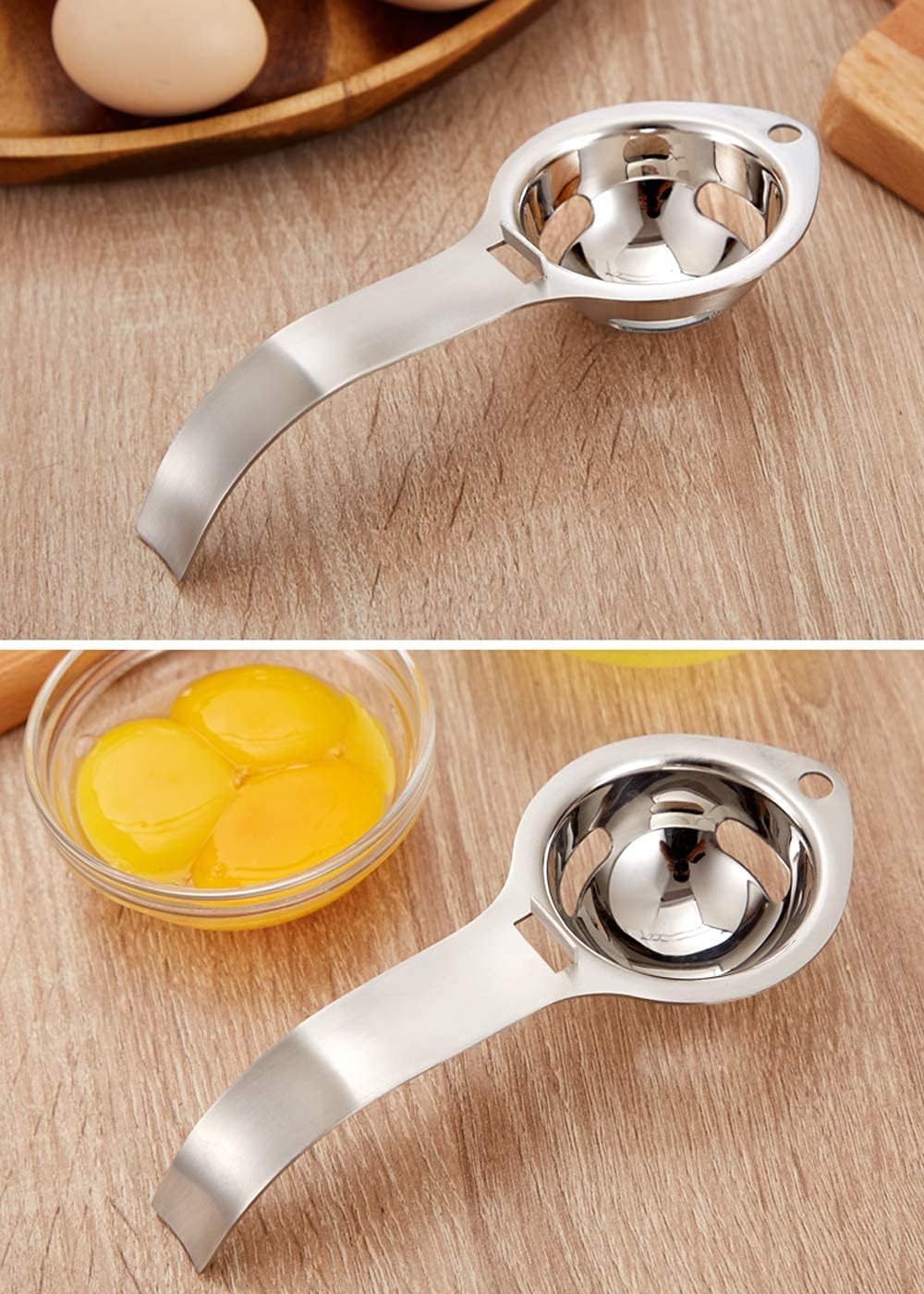 Egg Separator Egg Yolk White Separator Stainless Steel Egg White Yolk Sifting Filter Egg Divider Kitchen Tool for Baking/Cooking