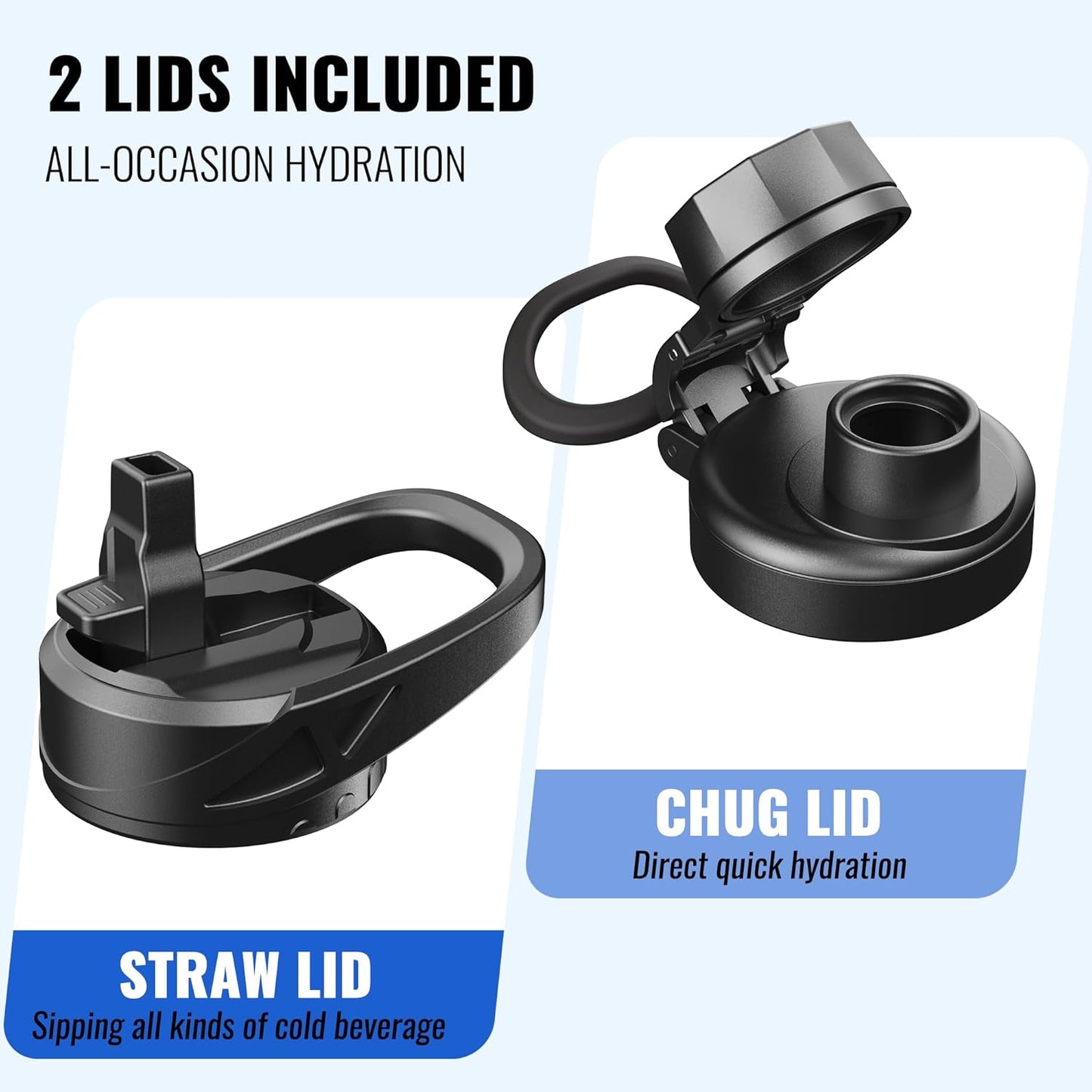 CIVAGO 40 oz Glass Water Bottle with Straw and Handle, Large Sports Motivational Water Bottle Flask with Time Marker and 2 Lids, Leakproof Water Jug Canteen with Silicone Sleeve for Gym,Black