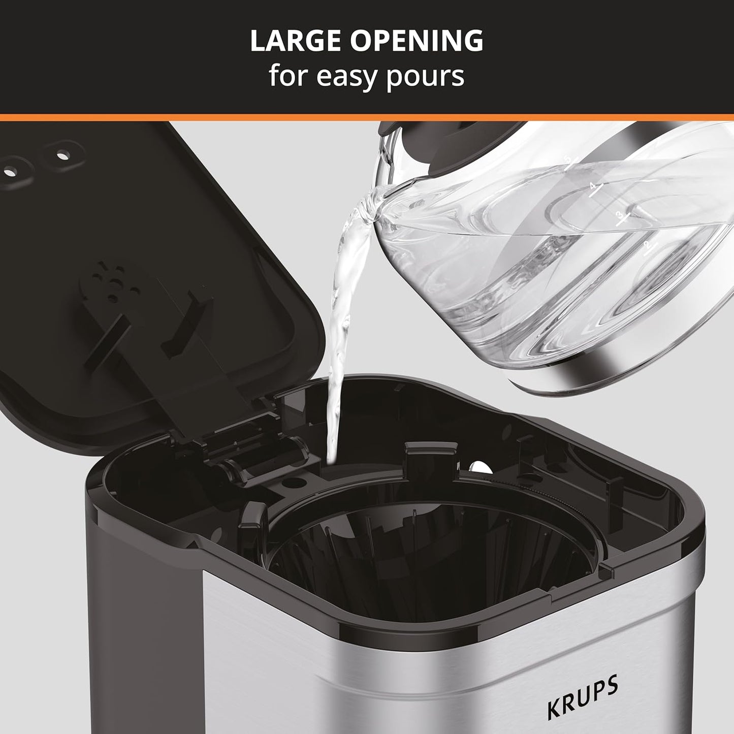 KRUPS Newer Model Drip Coffee Maker, Glass, Silver