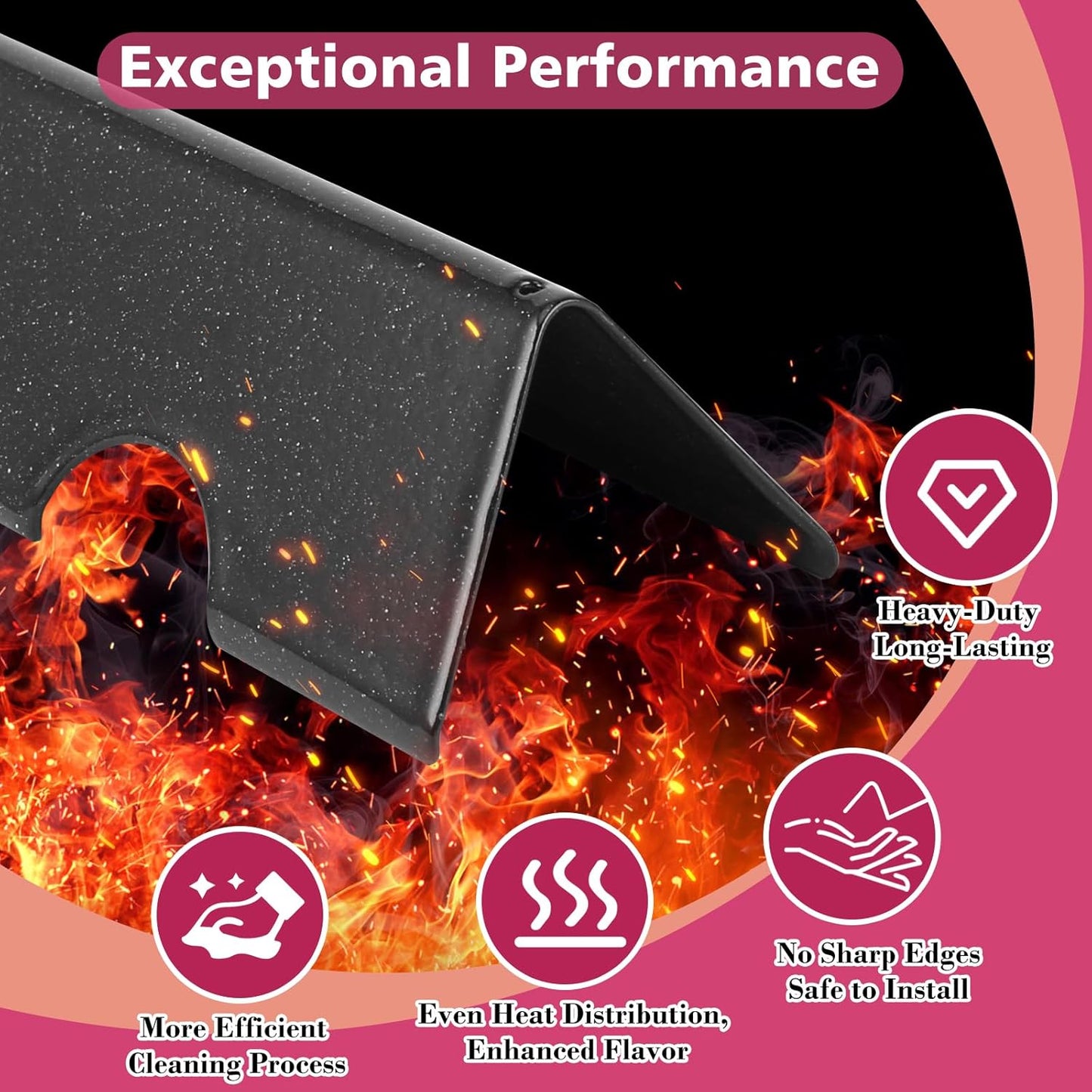 17" Flavorizer Bars 66795 and 18.75" Cast Iron Grill Grates 66095 Combo for Weber Genesis II LX 300 Series,Genesis II E/S 310/315 / 325/330 / 335 Grill Grate Flavor Bars Set for Weber 66802 66032