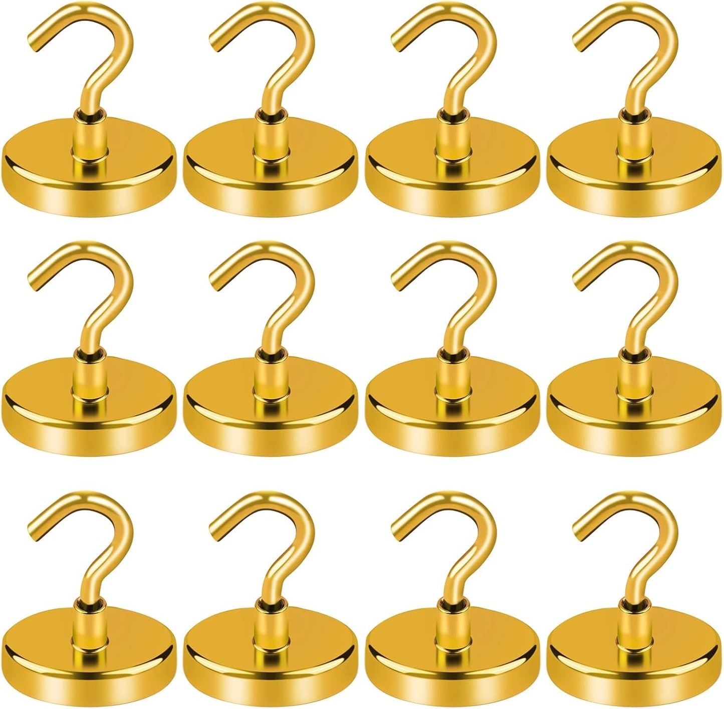 LOVIMAG Yellow Magnetic Hooks for Cruise Cabins, Cruise Essentials Must Haves, Cruise Magnets, Magnetic Key Holder, Strong Magnetic Hooks for Hanging, Fridge, Grill -12 Pack, 110lbs