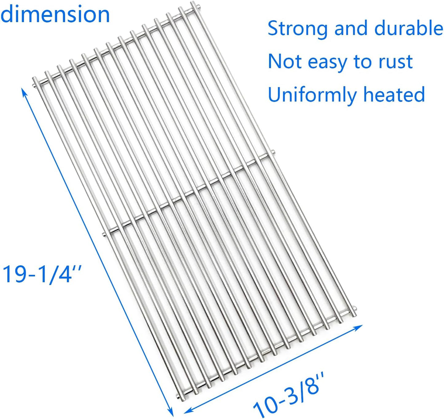 19-1/4" Stainless Steel 3pack Grates Replacement Parts for Jenn Air 720-0337,720-0512,Kirkland 720-0193 720-0432,720-0025, 720-0108 Charmglow 720-0234,720-0396 Ducane, Brinkmann 810-8501-S Gas Grill