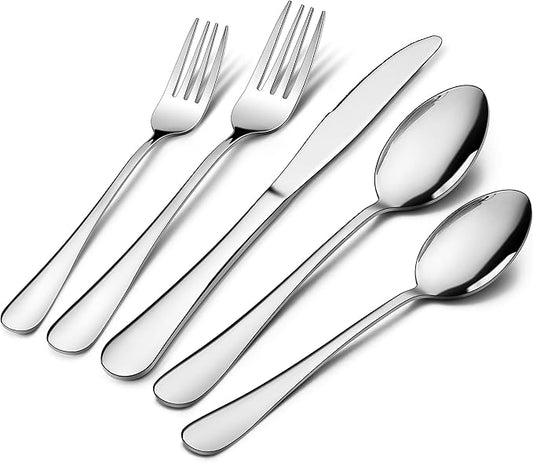 HaWare 20-Piece Silverware Set Service for 4, Stainless Steel Flatware Cutlery Set, Food-Grade Tableware Eating Utensil Set for Home Kitchen, Include Fork Knife Spoon, Mirror Polished, Dishwasher Safe