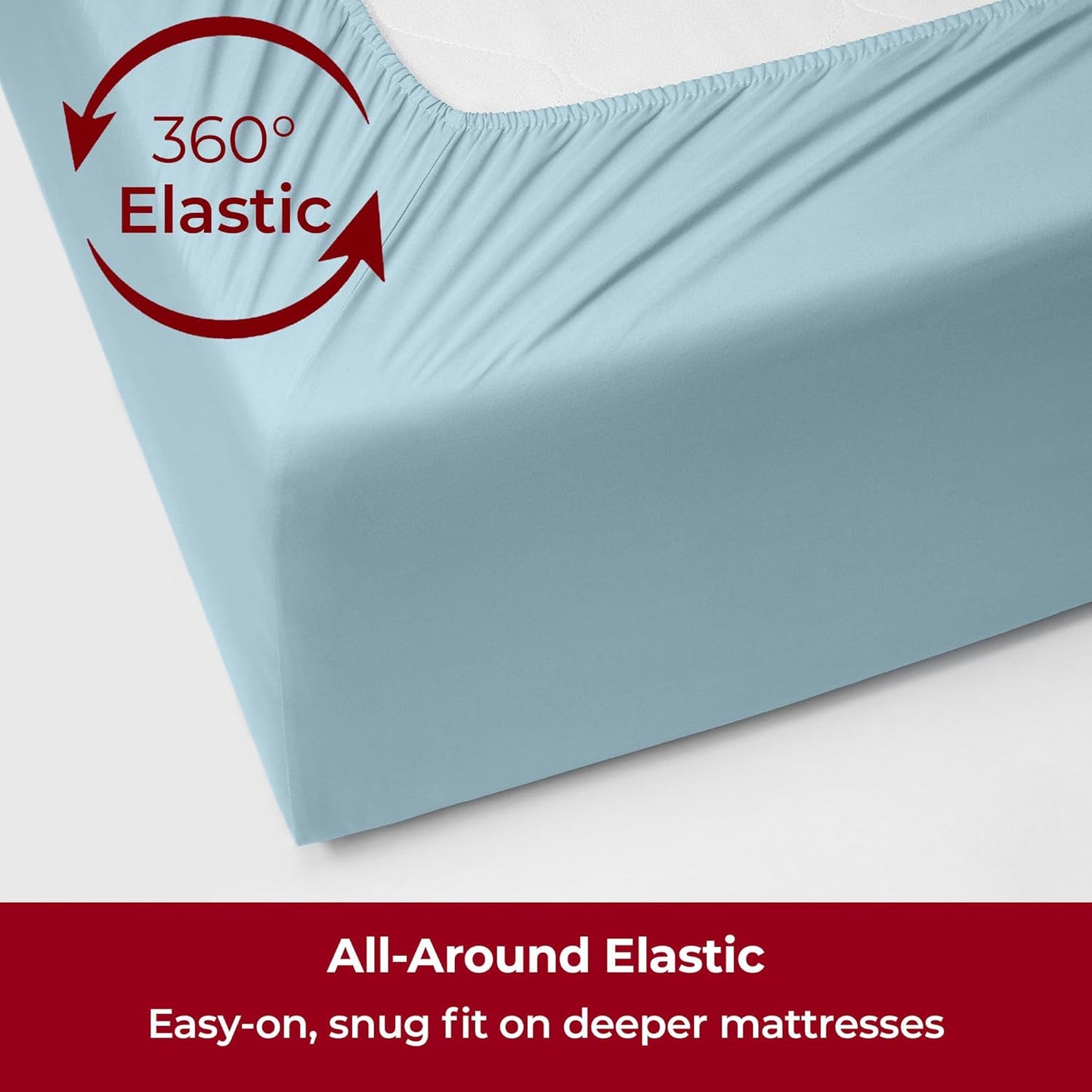 Mellanni Extra Deep Twin XL Sheets - 3 PC Iconic Collection Bedding - Hotel Luxury, Ultra Soft, Cooling Bed Sheets - Wrinkle, Fade, Stain Resistant (Twin Extra Long, Aqua)