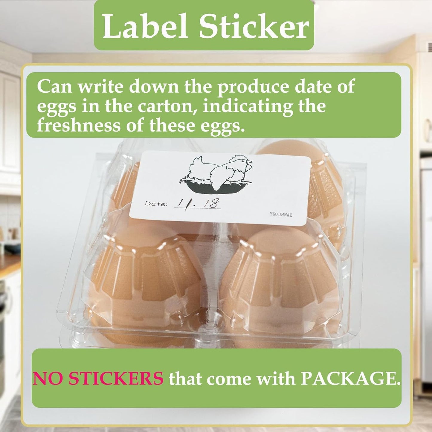 60 PCS Clear Egg Cartons, Egg Cartons Cheap Bulk Plastic Egg Holders for Home Ranch Chicken Farm Market