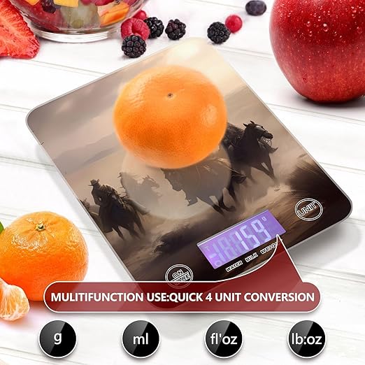 Digital Food Scale Cowboy Western – Fashion Design, 11lb/0.01oz, Tempered Glass, Kitchen Scales with LCD Display for Baking & Cooking, Batteries Not Included
