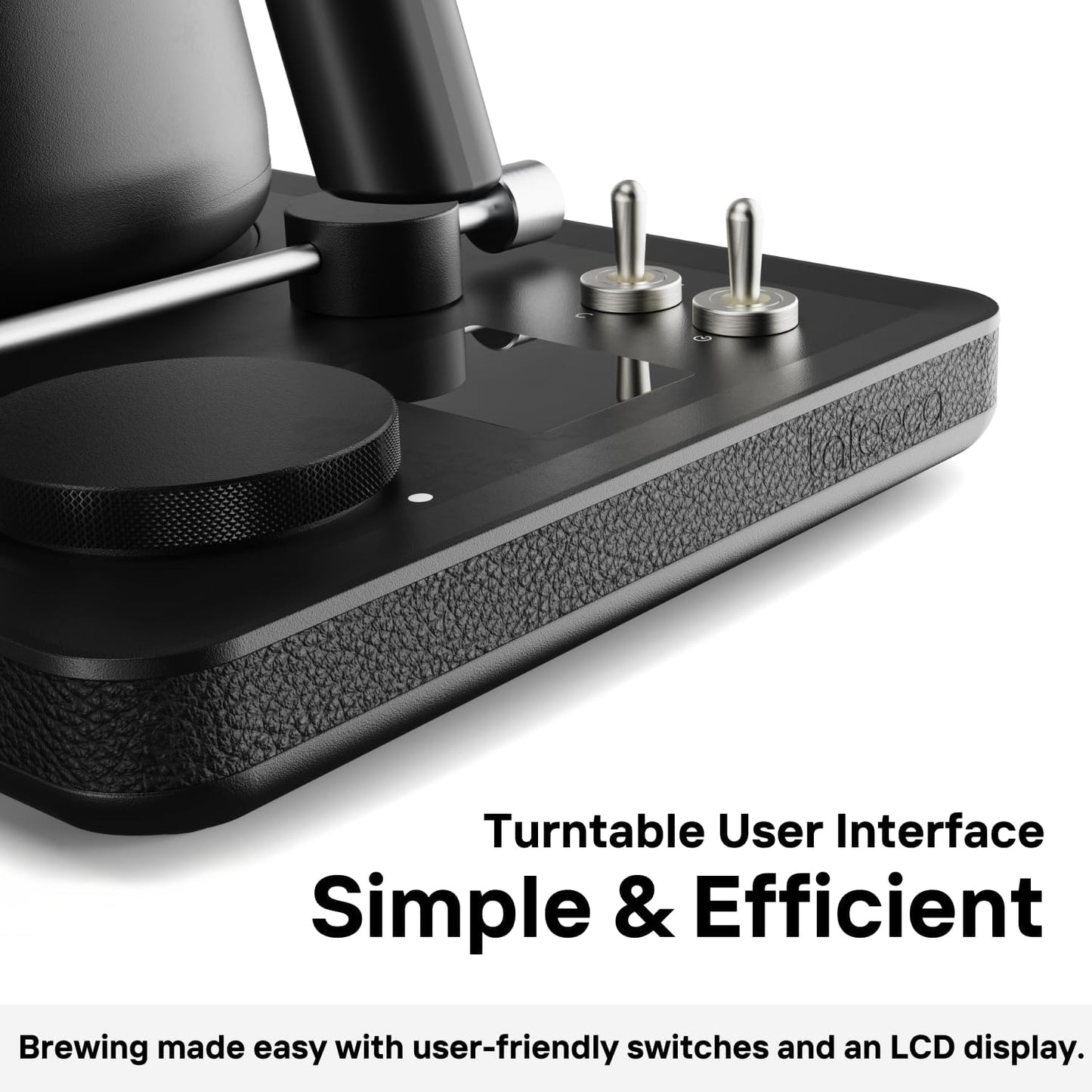 DJ Electric Gooseneck Kettle for Pour Over Coffee & Tea - Water Boiler - Turntable Design - Quick Heating & Temperature Control - Stainless Steel