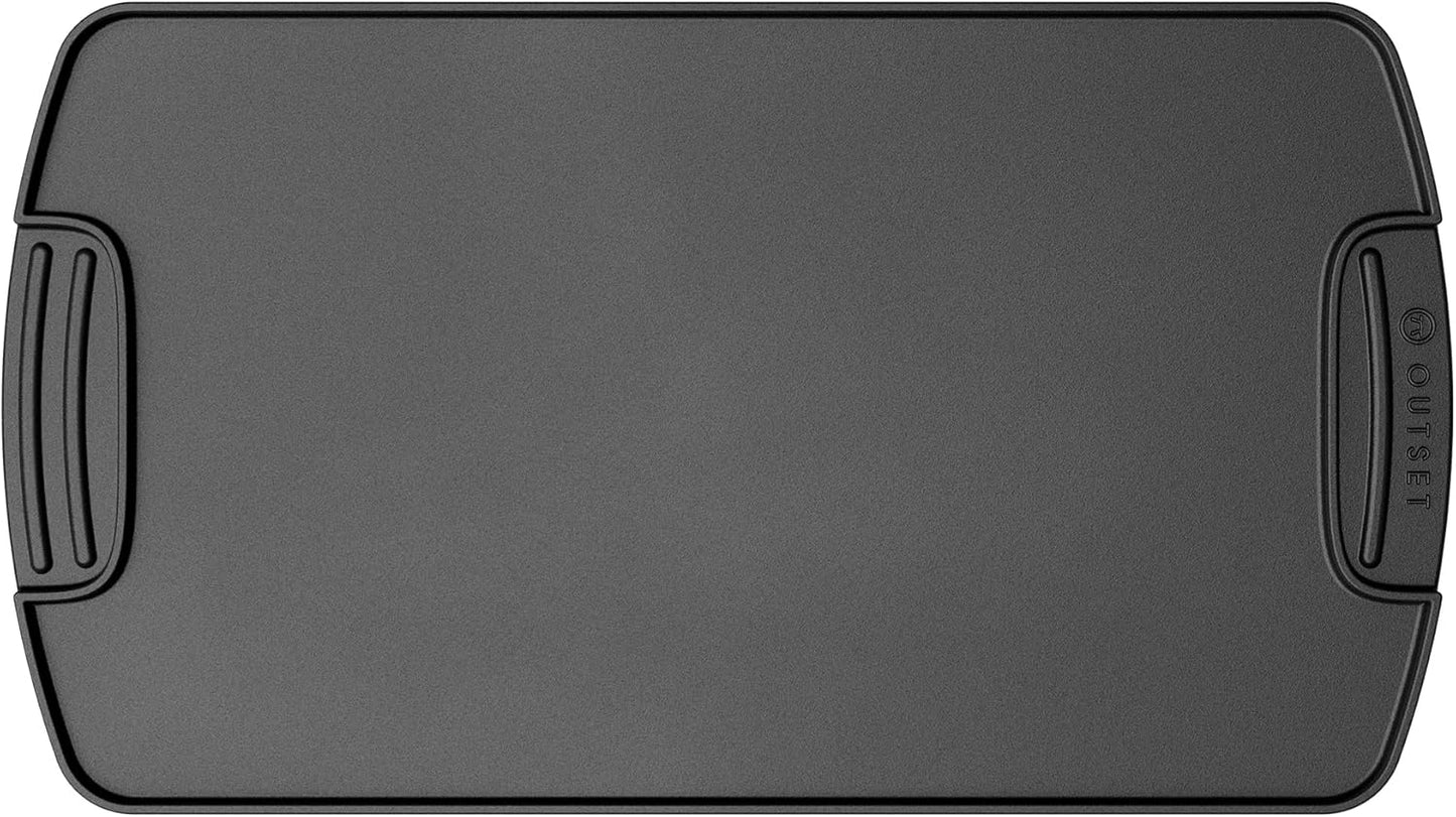 Outset Cast Iron Grill Griddle, Reversible Stovetop and Grill Griddle, 18" x 10"