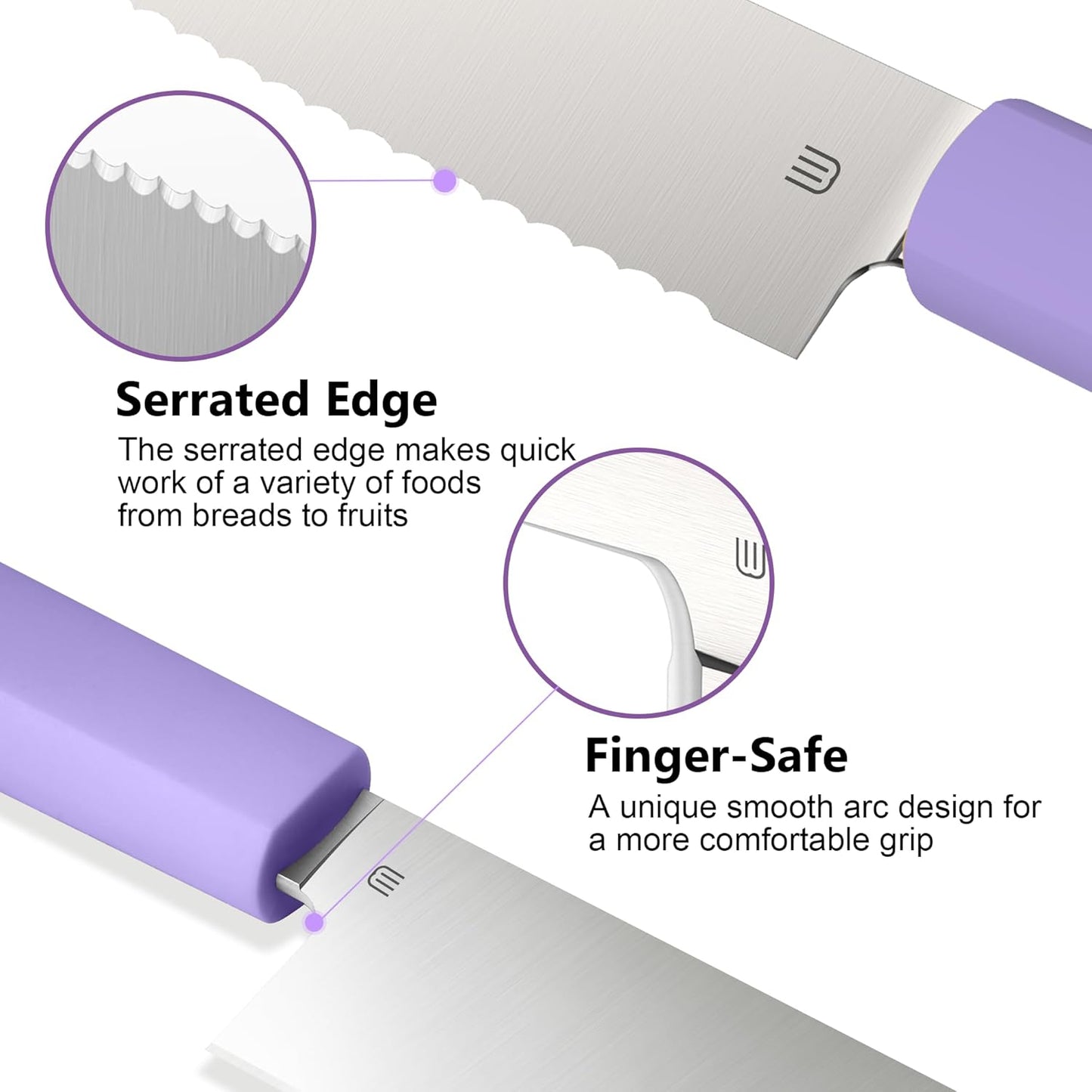 7.5" Serrated Bread Knife for Homemade Bread, AR-RPM9 Steel & Innovative Wavy Edge, Professional Serrated Knife for Sourdough Bread Cake, Gift for Baker Home Chefs