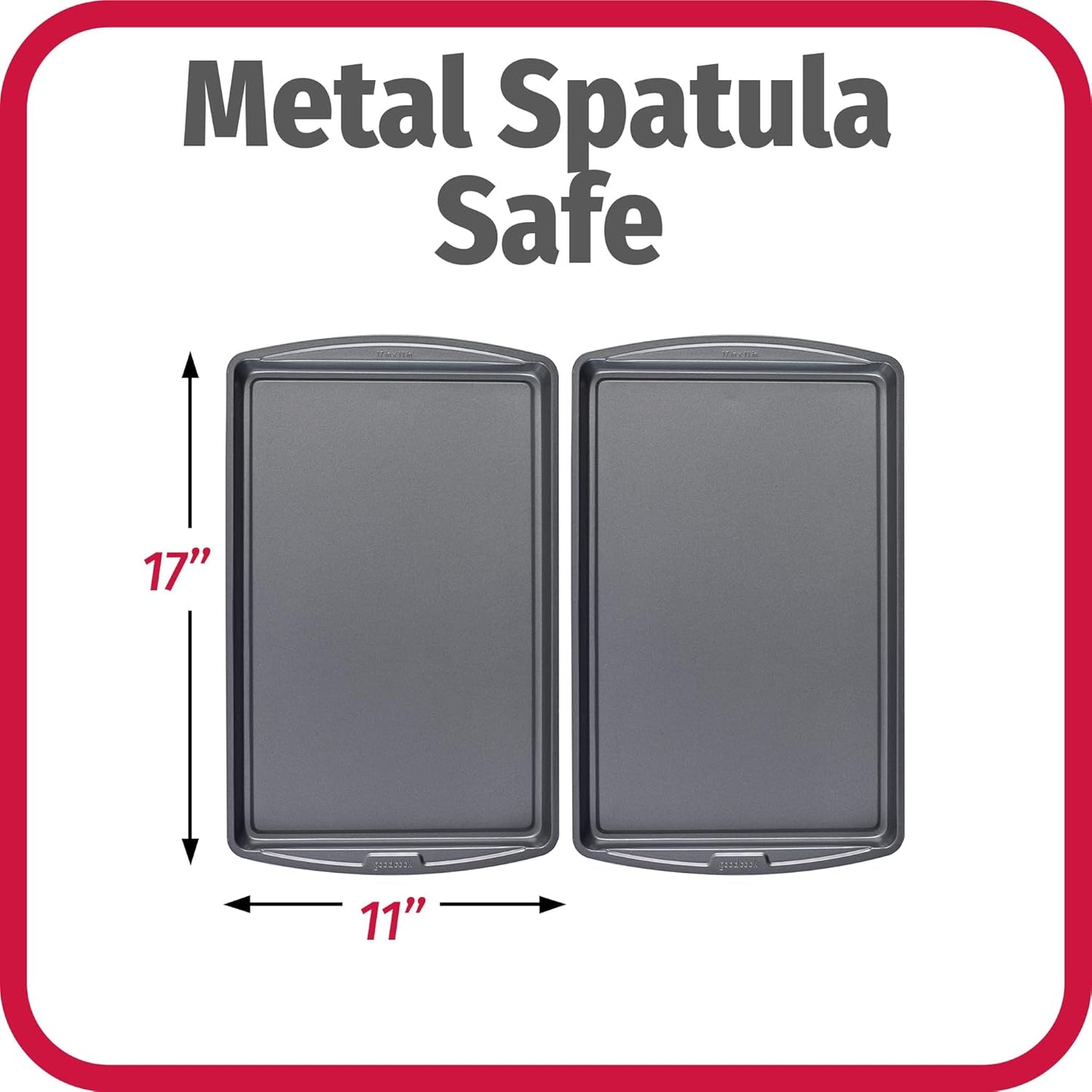 GoodCook AirPerfect Non-Stick 17” X 11" Cookie Sheet Set , Homemade, Frozen & Leftover Slices, Set of 2