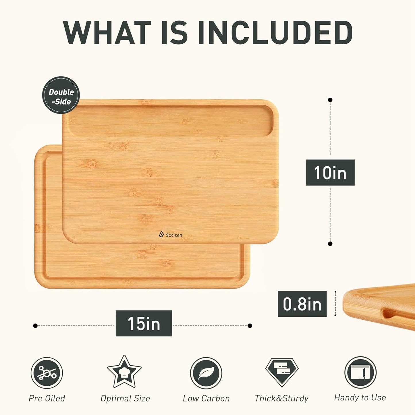 Bamboo Cutting Board Natural Non Toxic Chopping Wood Cutting Board With Juice Grooves Knife-Friendly Finish For Versatile Kitchen Use Ideal Charcuterie & Chopping Large Multi-Use New Home Must Haves