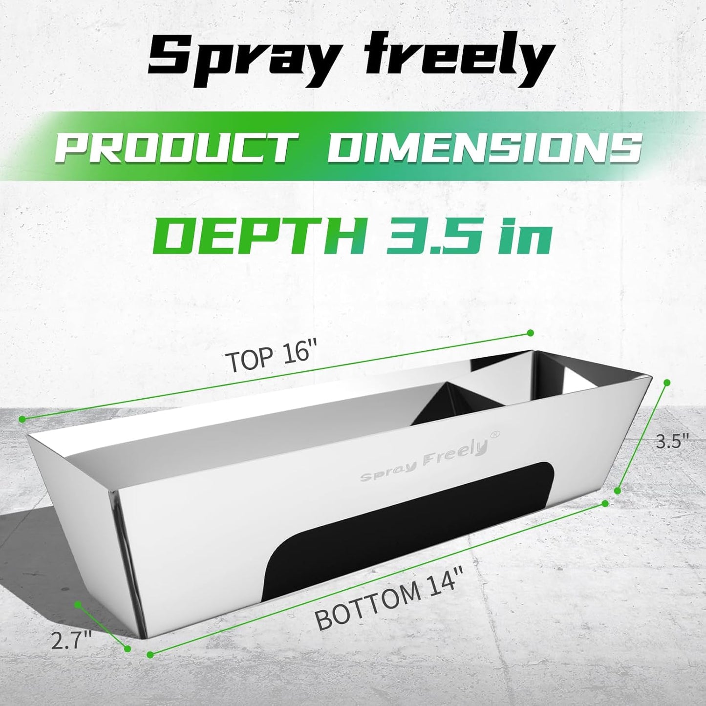 Drywall Mud Pan, Stainless Steel Mud Pan, Sheared Edges for Easy Knife Cleaning, Perfect Size for Larger Drywall Knife, Suitable For Mortar, Mixing Cement, Putty And Paint (14 Inch 1 Pack)