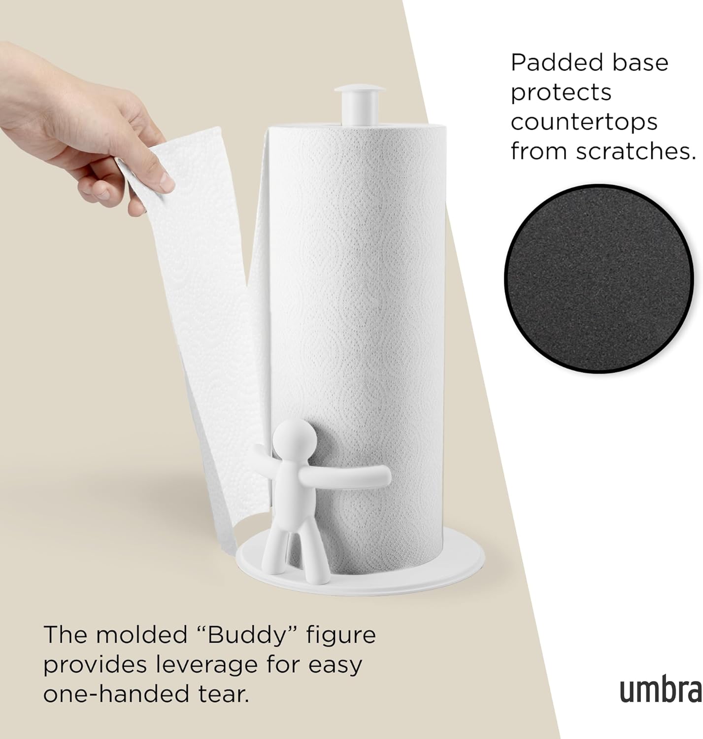 Umbra Buddy Countertop Paper Towel Holder, White