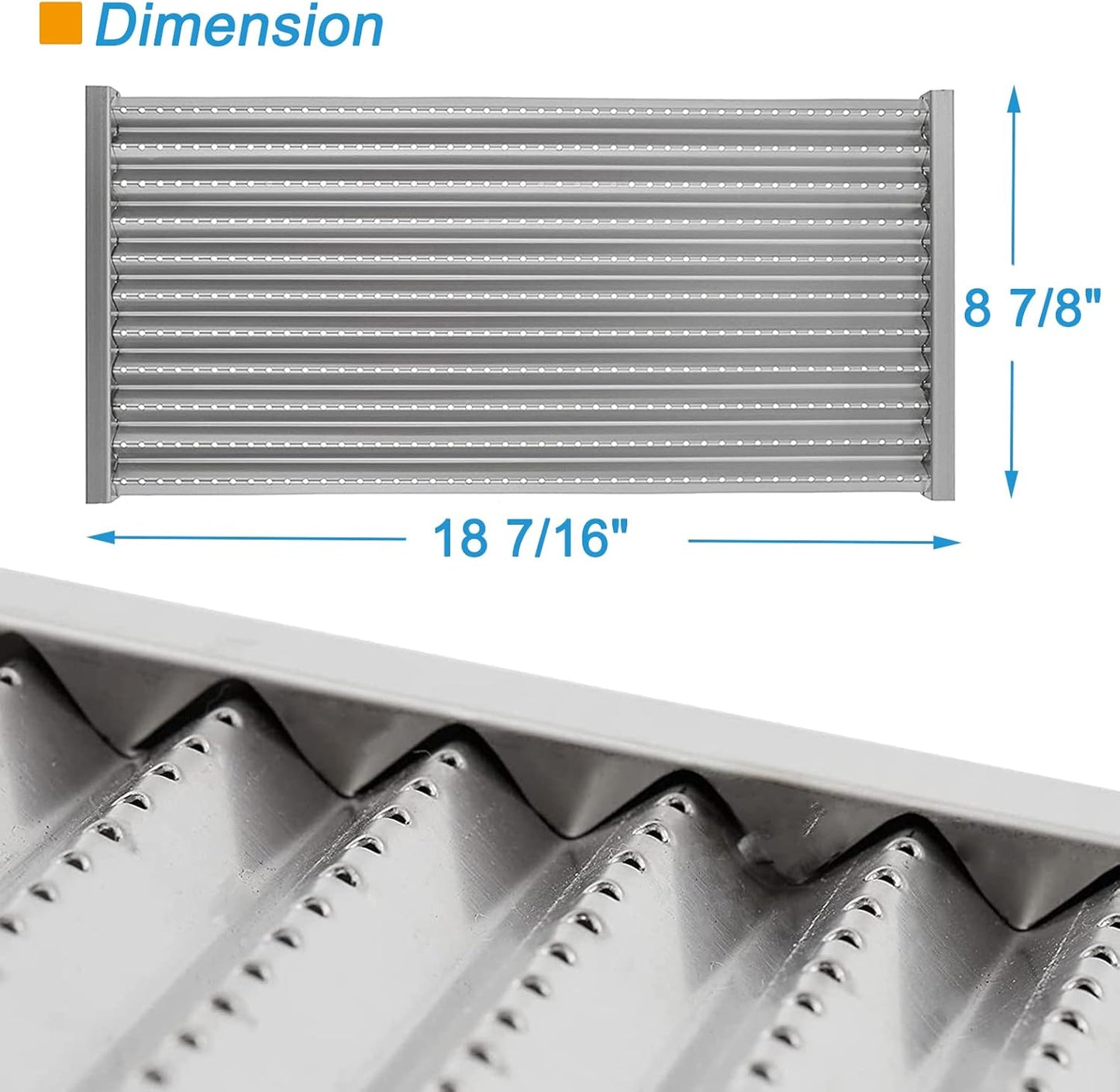 18 7/16" Stamped Stainless Steel Replacement Emitter for Charbroil Commercial Tru-Infrared Prior to 2015 463246909 463241013 463243911 463241313 463241314 463247109 (3-Pack)